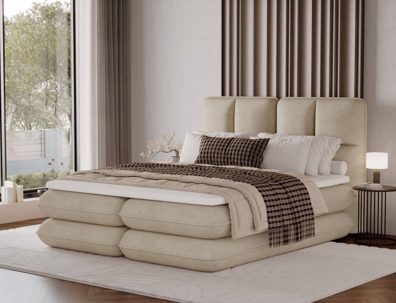 Boxspringbett Tonila von Eltap Aura Mikrofaser | Bettkasten