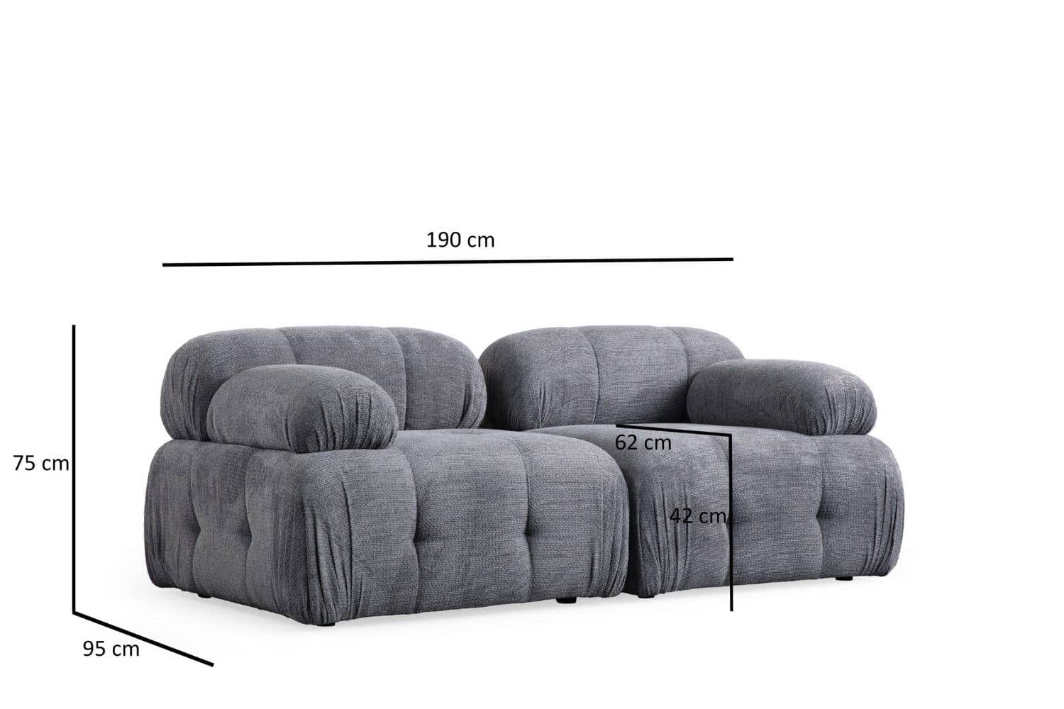 Sofa Petite 2-Sitzer – Mikrofaser in vielen Farben