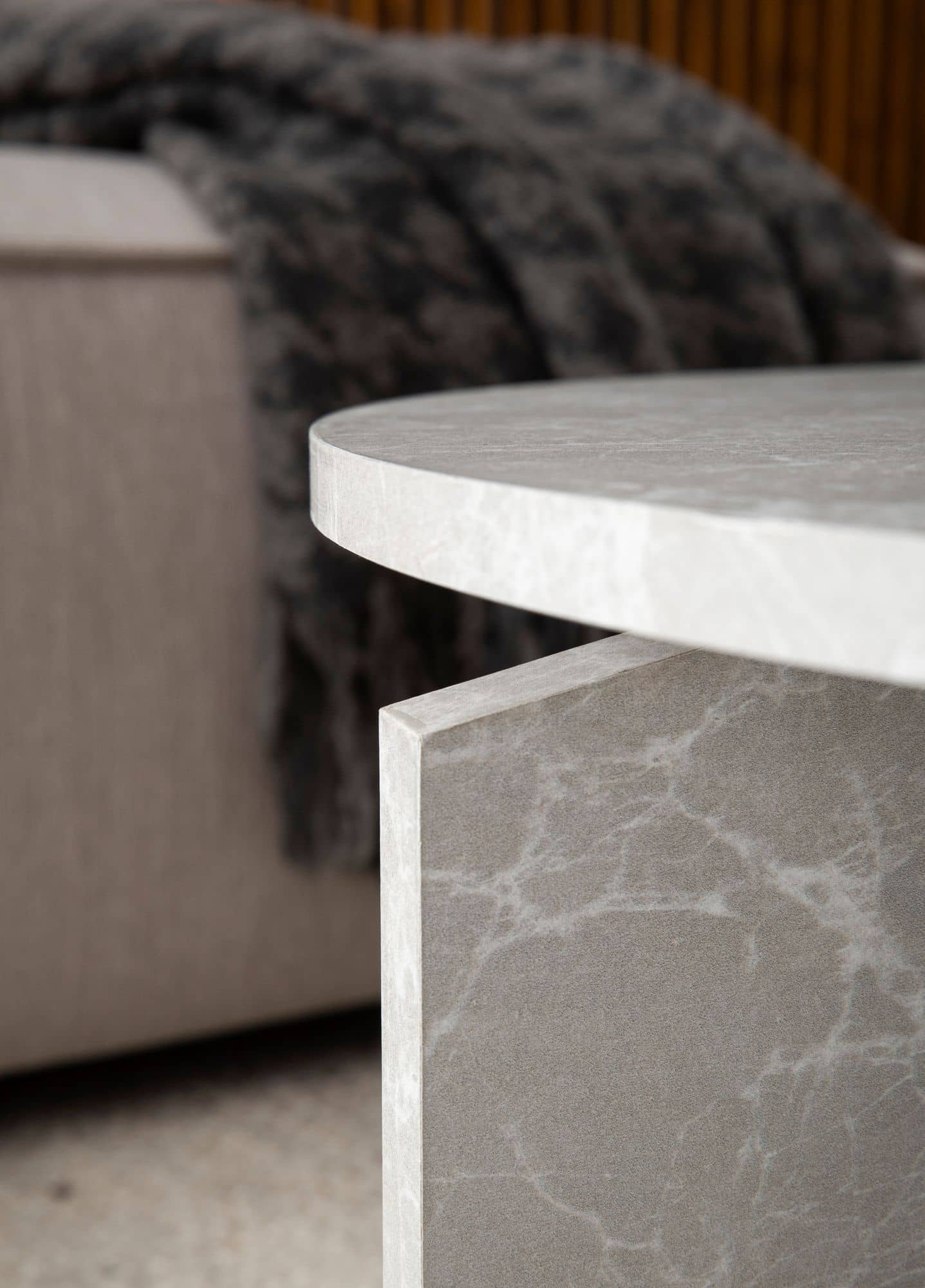 Couchtisch 60x60x33 cm Sandfarben Sofatisch in Stein-Optik Modern