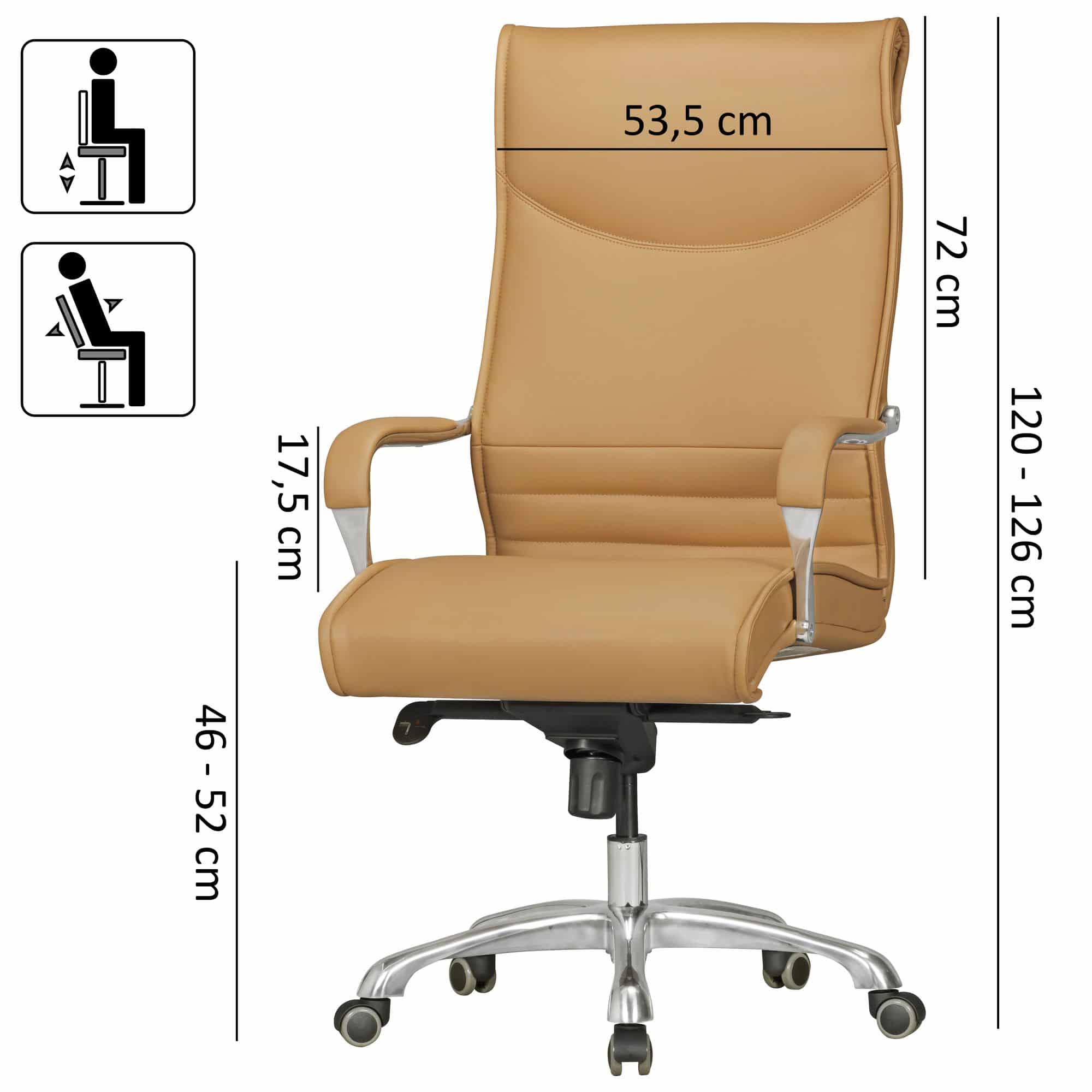 Bürostuhl BIGBOSS Bezug Kunstleder Caramel Schreibtischstuhl bis 150 kg Bürostuhl BIGBOSS Bezug Kunstleder Caramel Schreibtischstuhl bis 150 kg