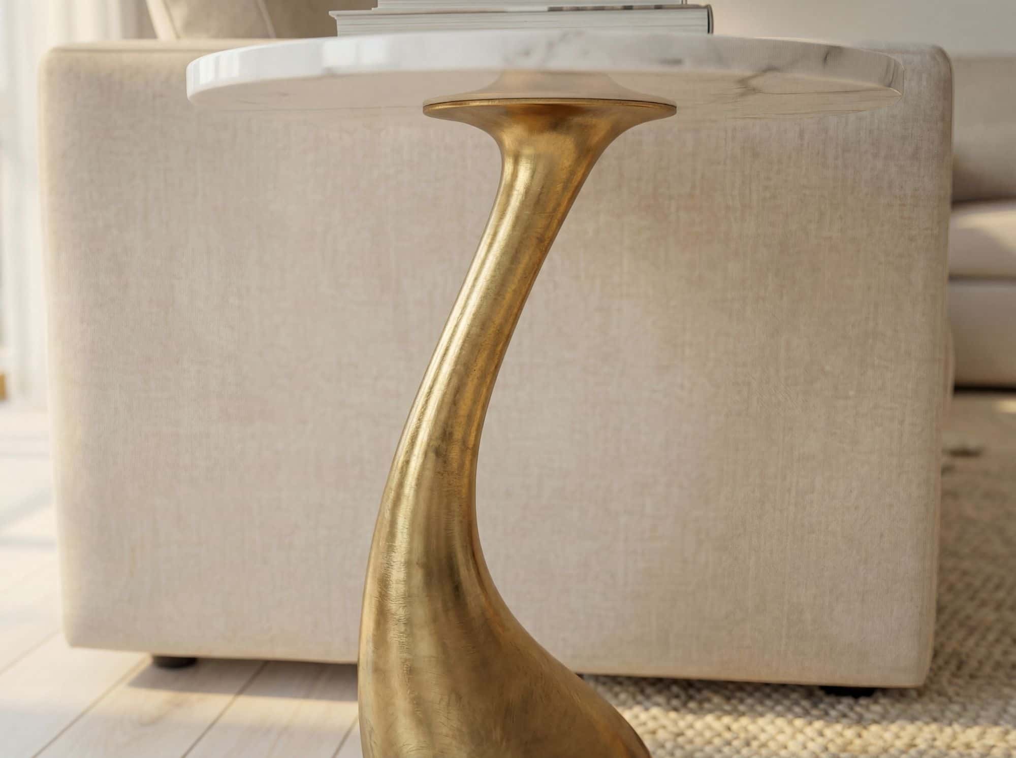 Beistelltisch 45cm Gold mit weißer Marmor Tischplatte - Couchtisch klein rund - Sofatisch Alu modern - Wohnzimmertisch Aluminium - Design Tisch Metallgestell hoch Handmade Beistelltisch 45cm Gold mit weißer Marmor Tischplatte - Couchtisch klein rund - Sofatisch Alu modern - Wohnzimmertisch Aluminium - Design Tisch Metallgestell hoch Handmade