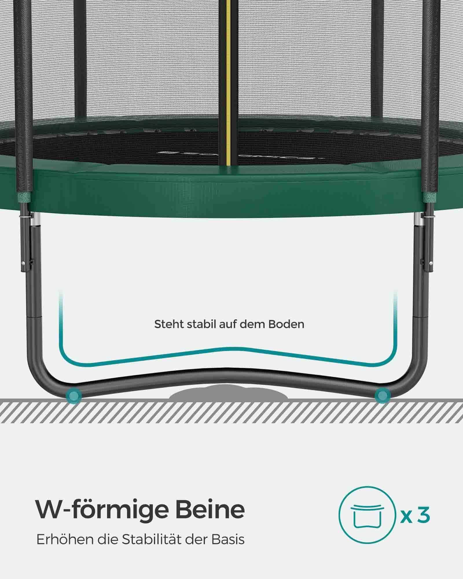 Trampolin Ø 244 cm mit innenliegendem Netz schwarz-dunkelgrün-STR083C01 Trampolin Ø 244 cm mit innenliegendem Netz schwarz-dunkelgrün-STR083C01