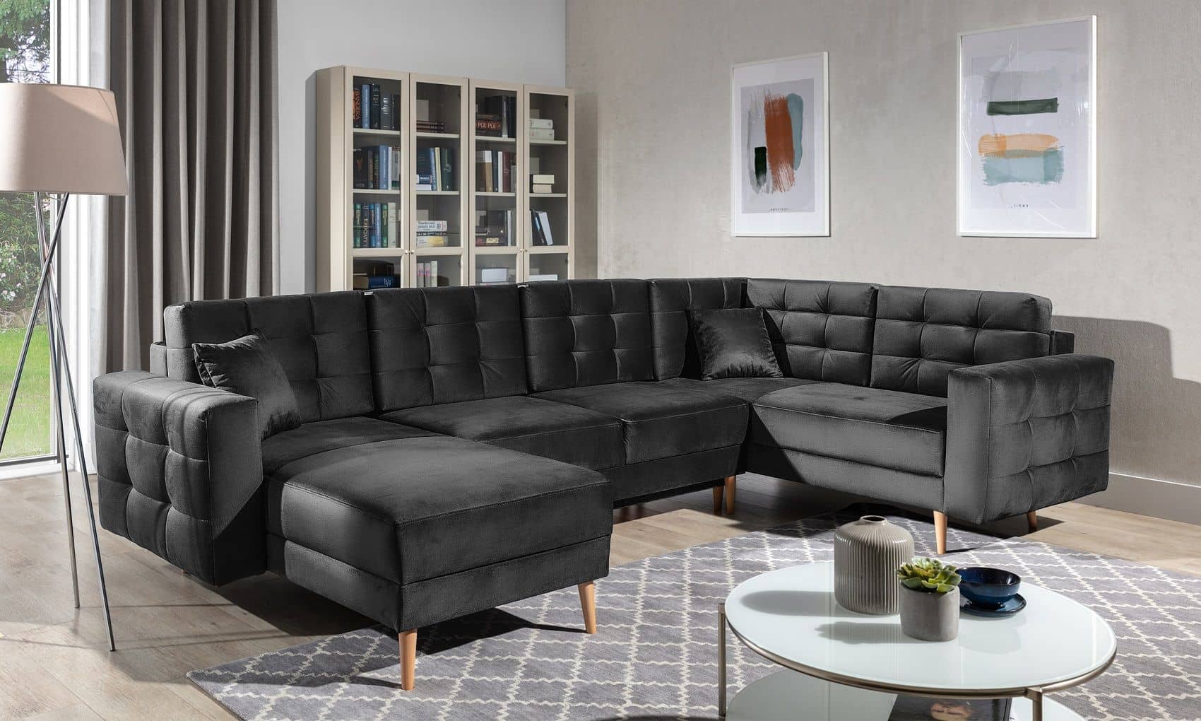 Wohnlandschaft Asgard U Dunkelgrau – Sofa mit Schlaffunktion Wohnlandschaft Asgard U Dunkelgrau – Sofa mit Schlaffunktion