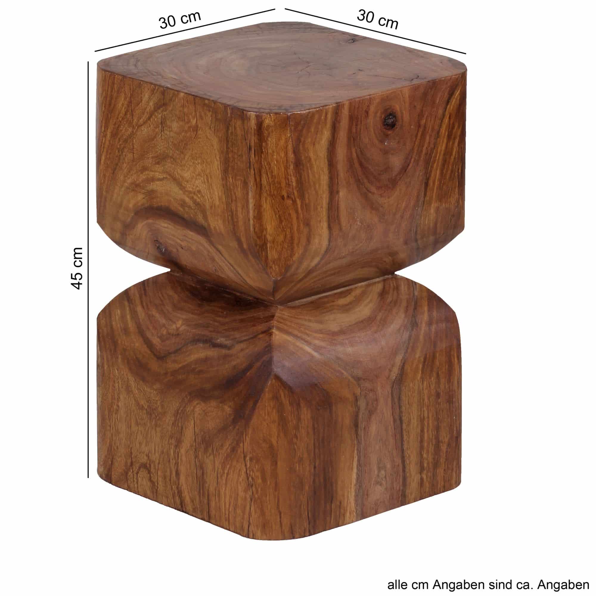 Beistelltisch WL1.562 Sheesham Vollholz 30x45x30cm Rustikaler Deko-Tisch Beistelltisch WL1.562 Sheesham Vollholz 30x45x30cm Rustikaler Deko-Tisch
