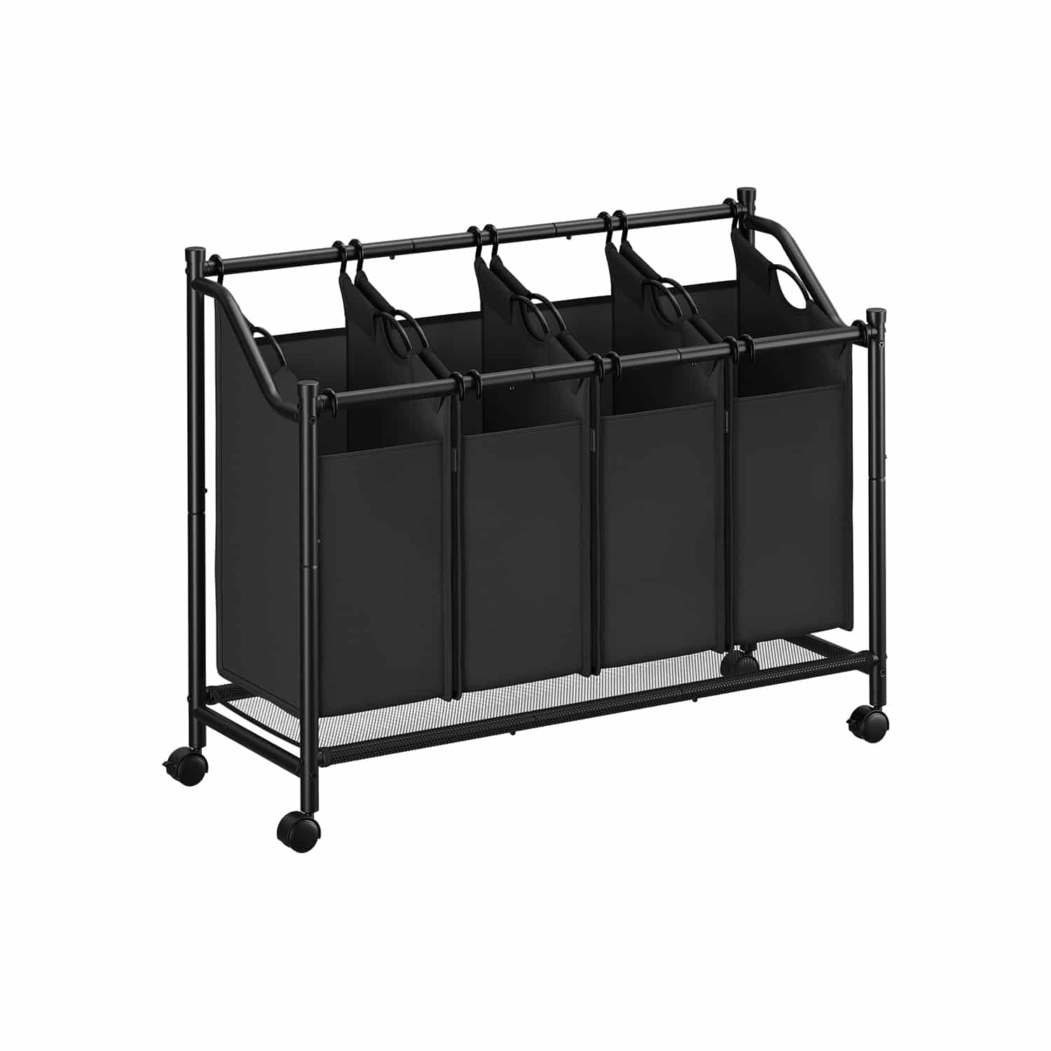 Wäschekorb mit Rollen 4 x 45 L tintenschwarz Wäschekorb mit Rollen 4 x 45 L tintenschwarz