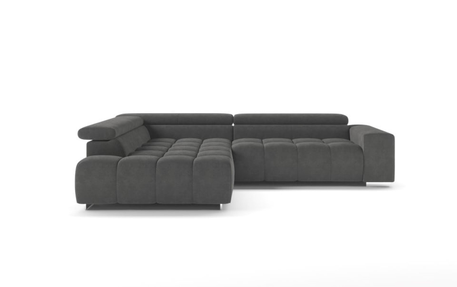 Ecksofa Orion von Cotta Anthrazit – Modernes Sofa mit verstellbaren Kopflehnen, Mikrofaser Chenille, Nosagfederung Ecksofa Orion von Cotta Anthrazit – Modernes Sofa mit verstellbaren Kopflehnen, Mikrofaser Chenille, Nosagfederung