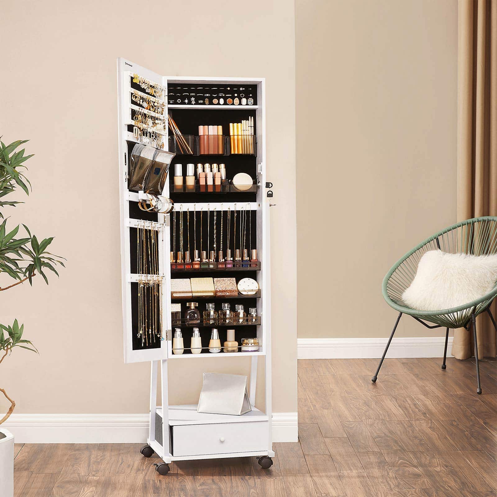 Abschließbarer Schmuckorganizer mit Schublade-B34JJC004W02