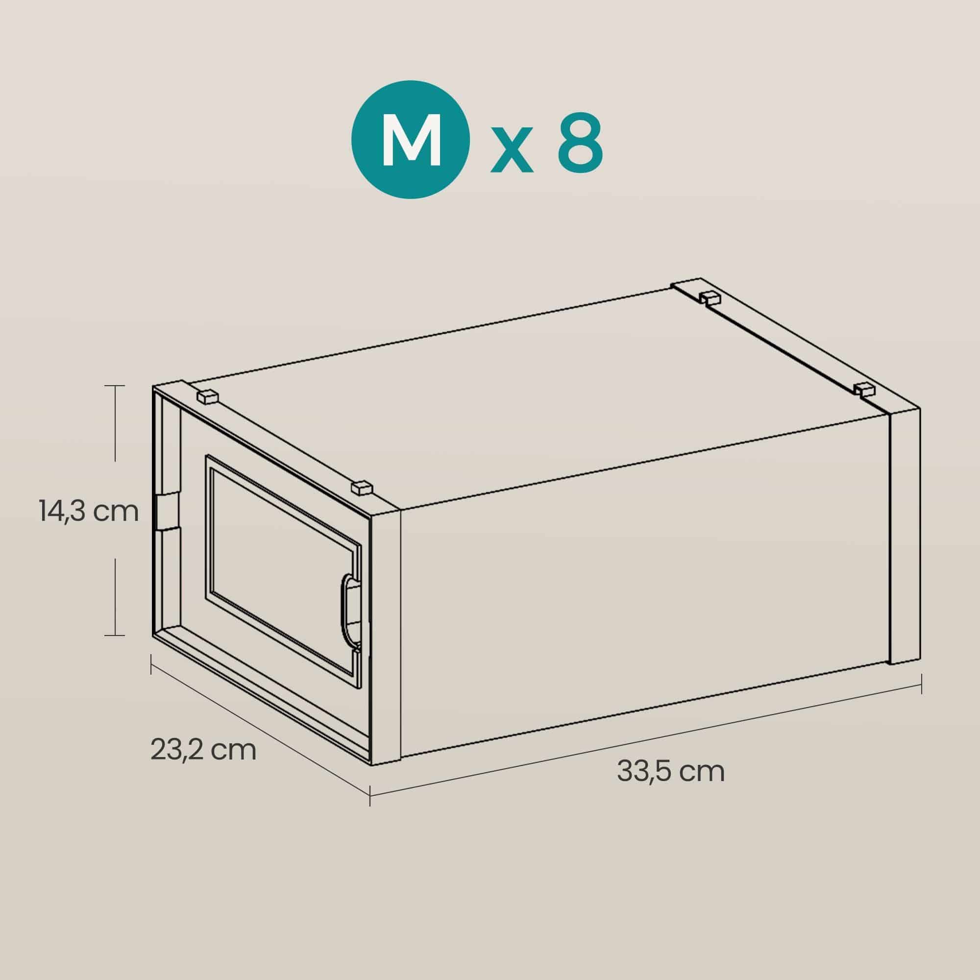 Schuhboxen, 8er Set, Schuh-Organizer aus Kunststoff Schuhboxen, 8er Set, Schuh-Organizer aus Kunststoff
