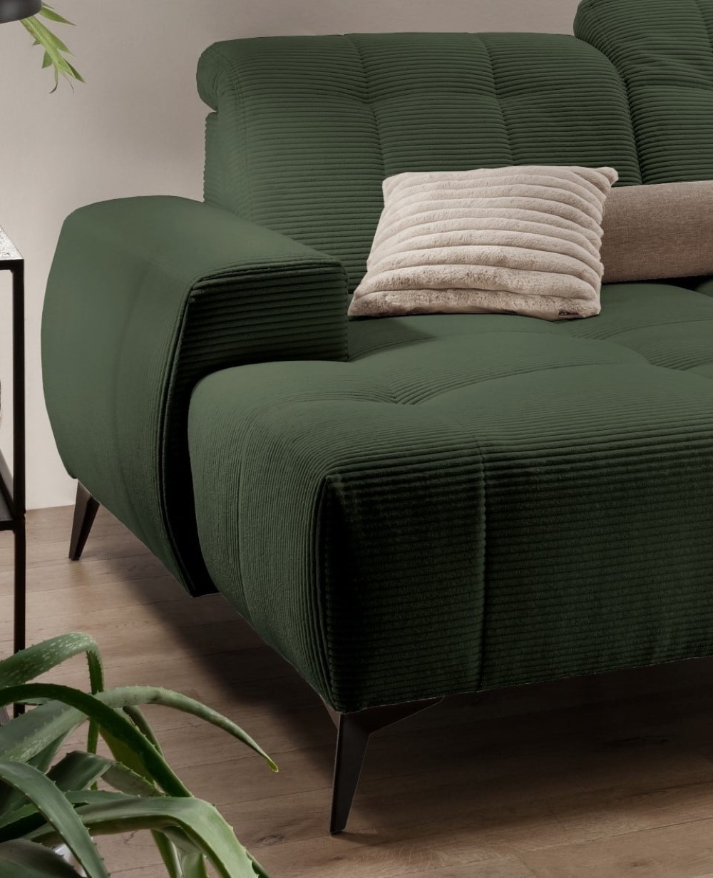 Cord Sofa grün - Sano - Elektrofunktion Cord Sofa grün - Sano - Elektrofunktion