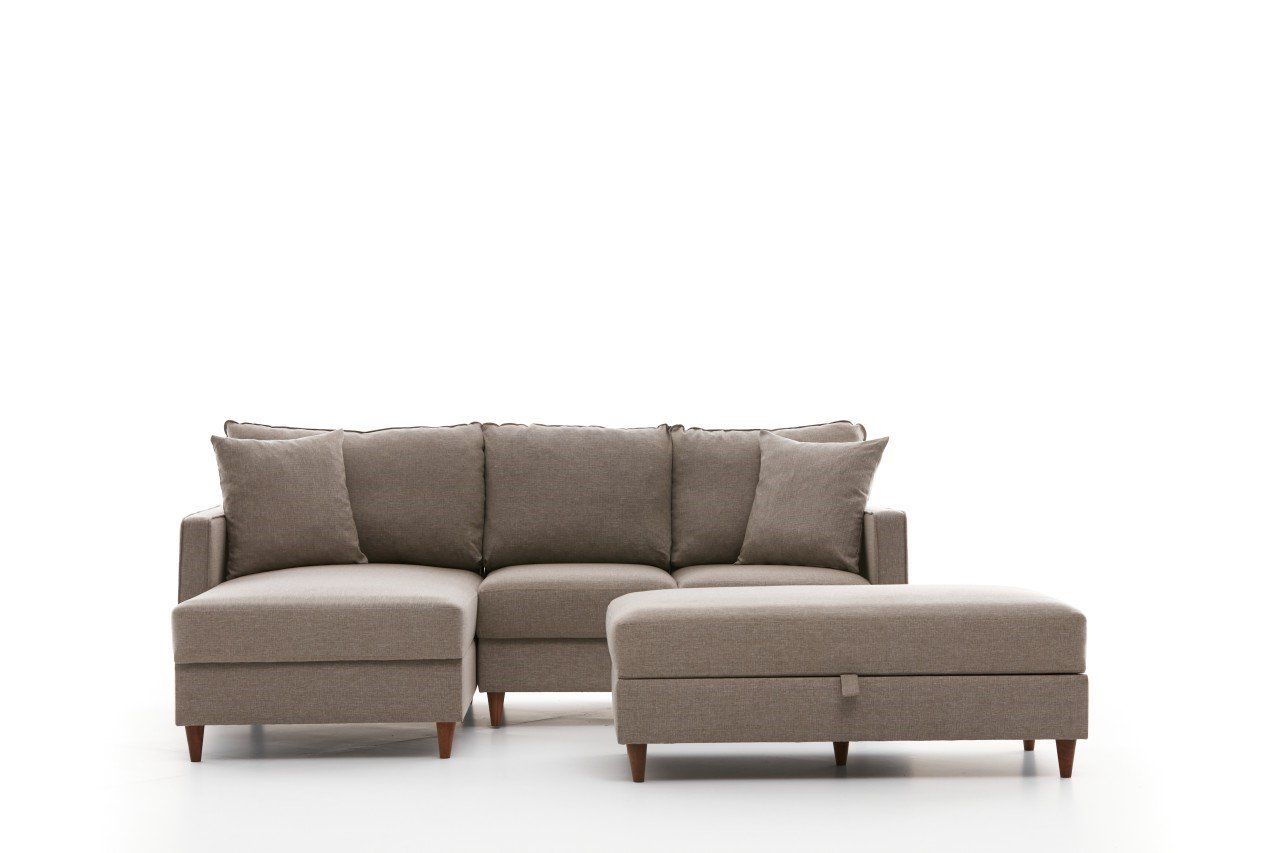 Ecksofa Eva – Skandinavischer Stil inkl. Hocker Ecksofa Eva – Skandinavischer Stil inkl. Hocker