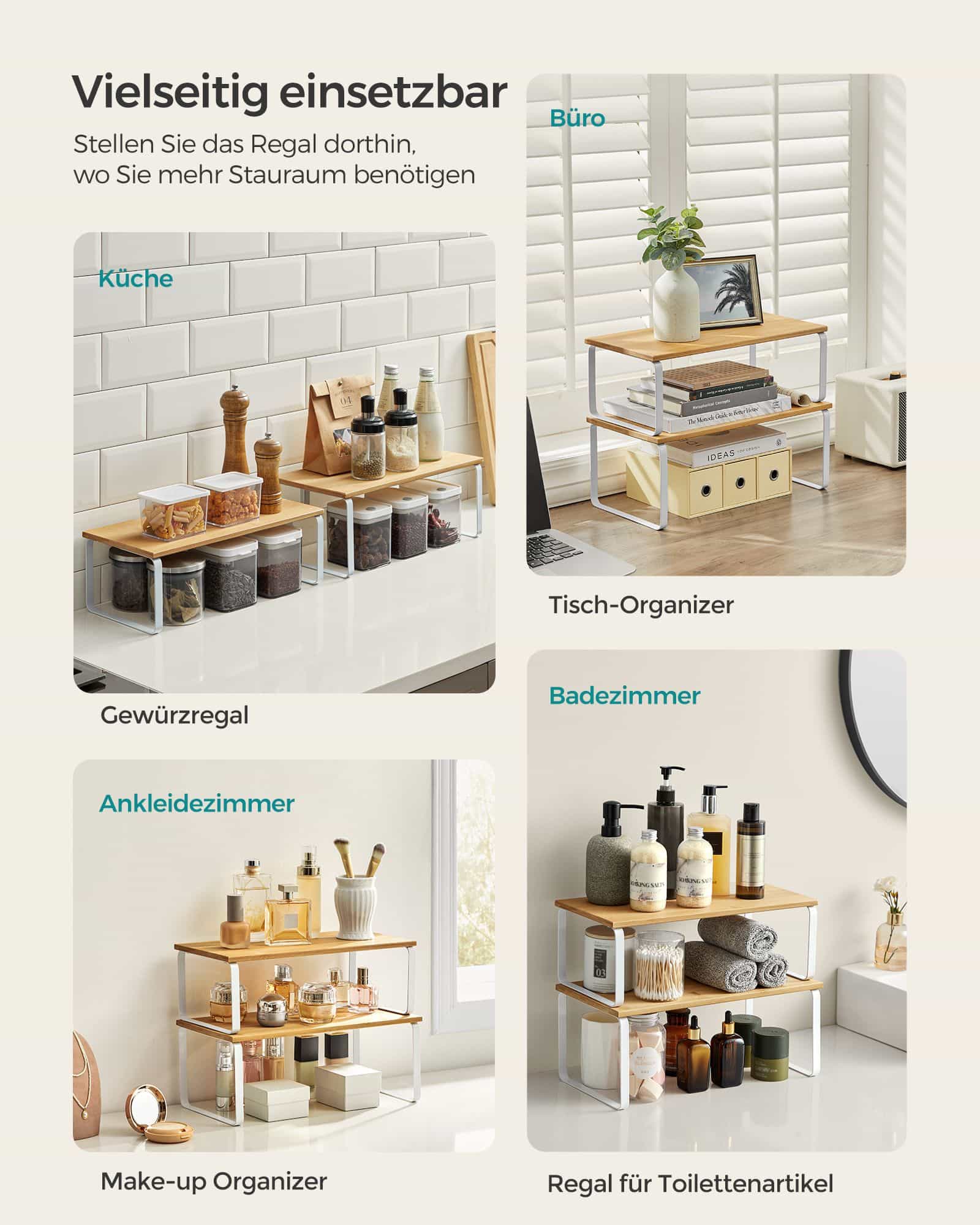 SONGMICS Küchen-Organizer – 2er Set, stapelbar