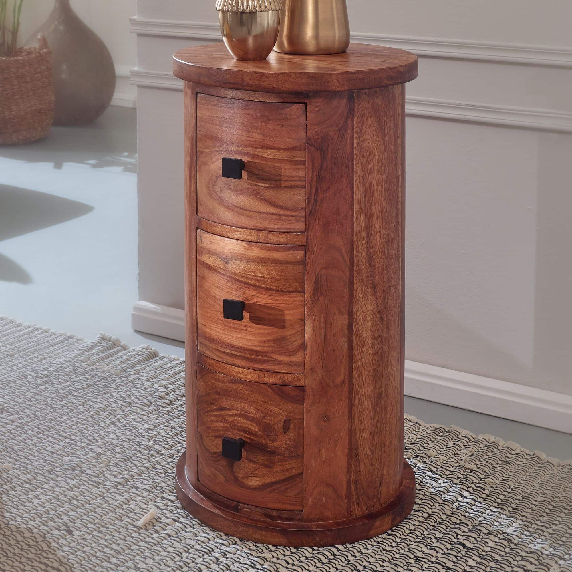 55937-WOHNLING-Sideboard-34x34x65-cm-Sheesham-WL6-149-WL6-149_5 Design Sideboard Sheesham Massivholz 35x65x35 cm
