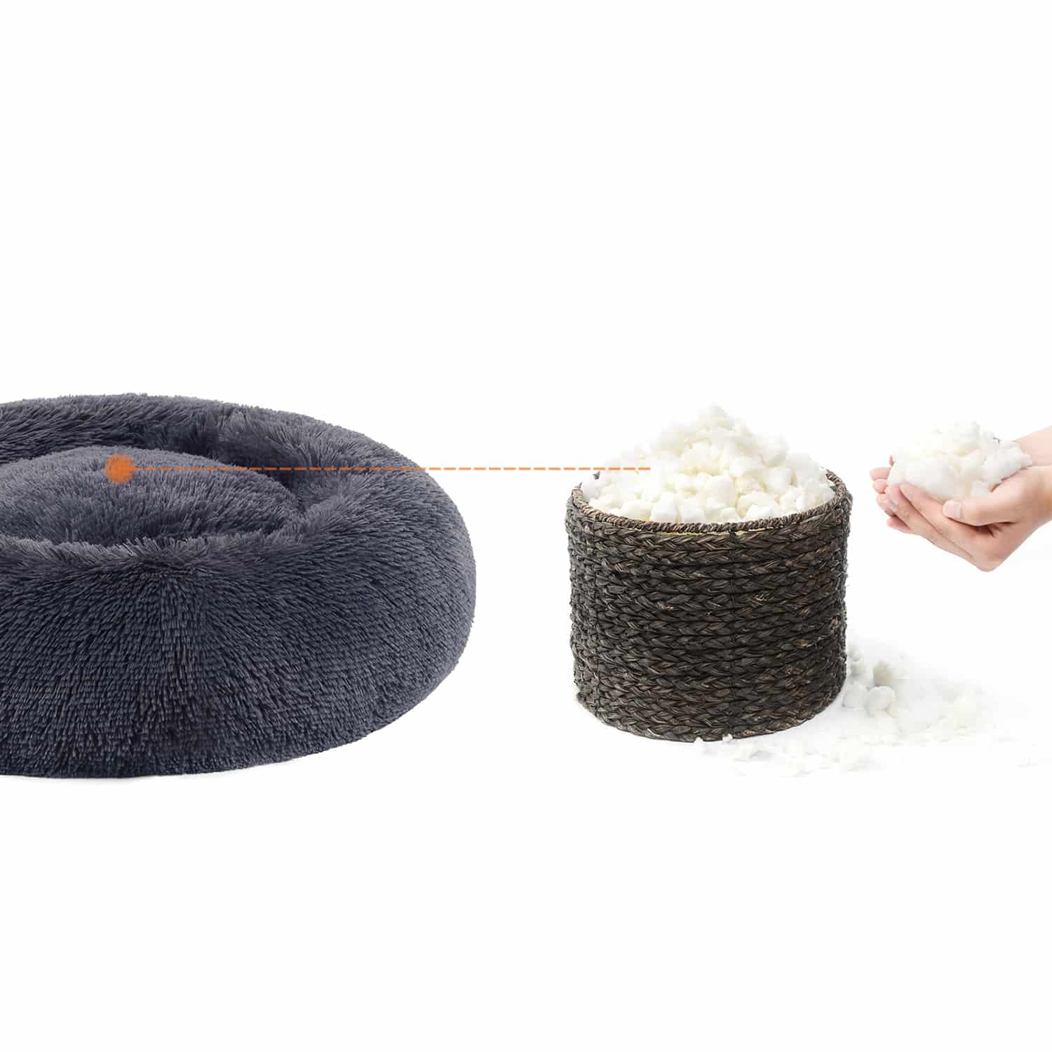 Hundebett Ø 70 cm weich gepolstert-PGW039G02