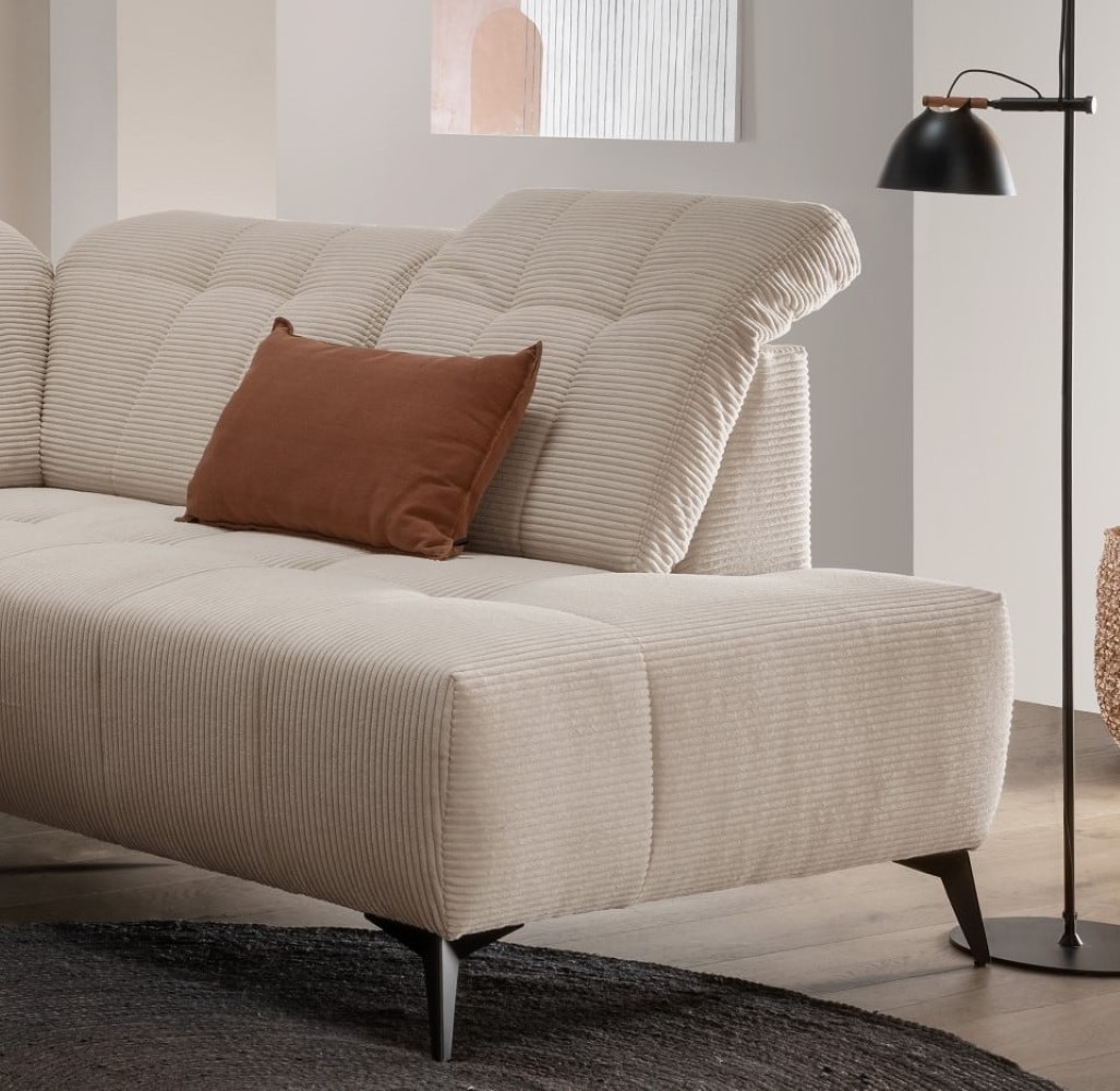 Cord Sofa beige mit Elektrofunktion: Sano Cord Sofa beige mit Elektrofunktion: Sano