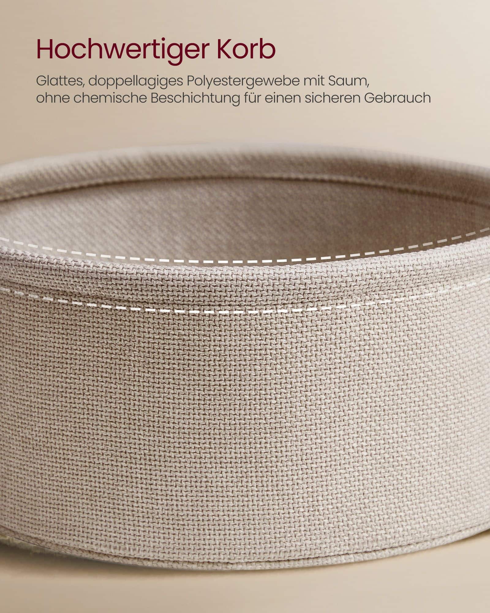 Couchtisch mit Korb aus Stoff mattweiß-kamelbraun Couchtisch mit Korb aus Stoff mattweiß-kamelbraun