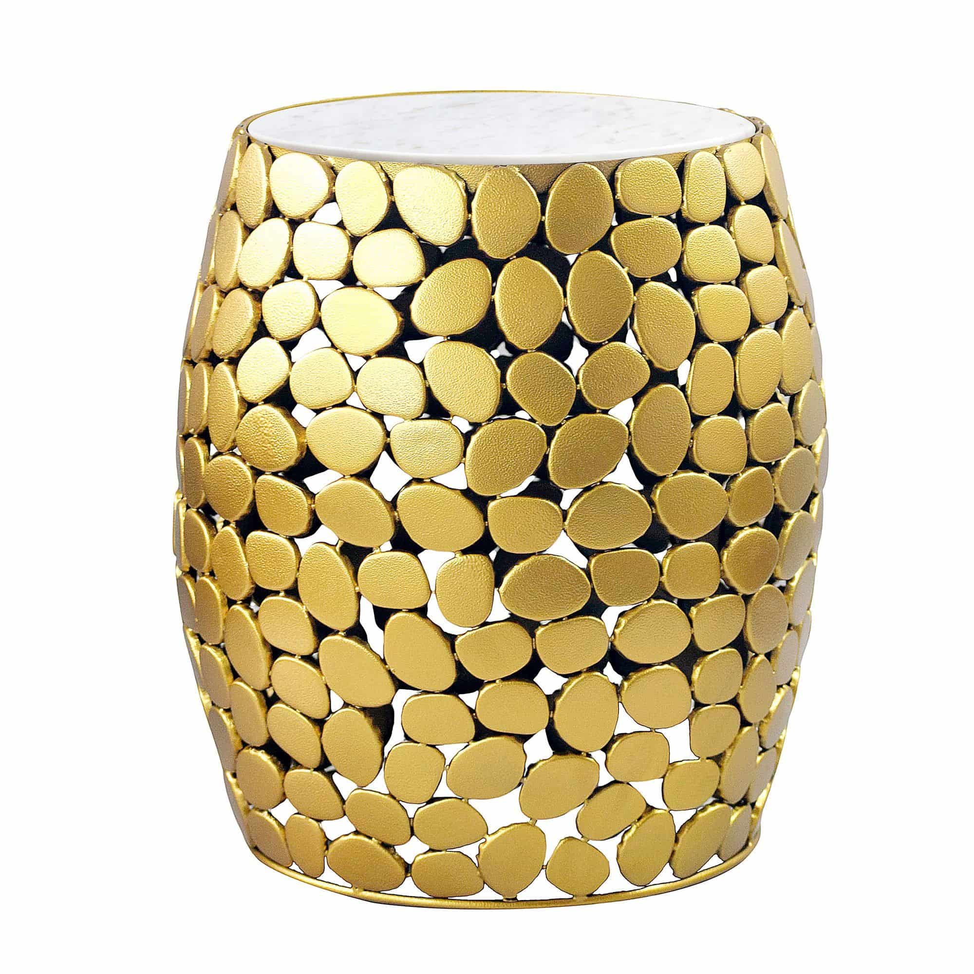 Design Beistelltisch rund 40cm aus Aluminium gold & weißer Marmor Tischplatte – Couchtisch Alu – Metall Wohnzimmertisch Dekotisch Handmade Design Beistelltisch rund 40cm aus Aluminium gold & weißer Marmor Tischplatte – Couchtisch Alu – Metall Wohnzimmertisch Dekotisch Handmade
