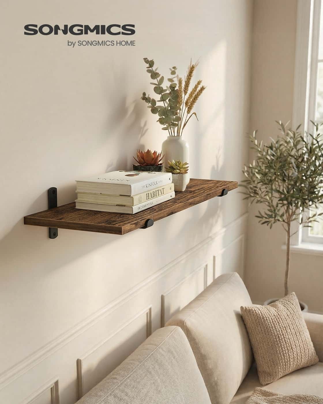 Wandregal 20 x 60 x 7 cm bis zu 10 kg belastbar vintagebraun-Mattschwarz Wandregal 20 x 60 x 7 cm bis zu 10 kg belastbar vintagebraun-Mattschwarz