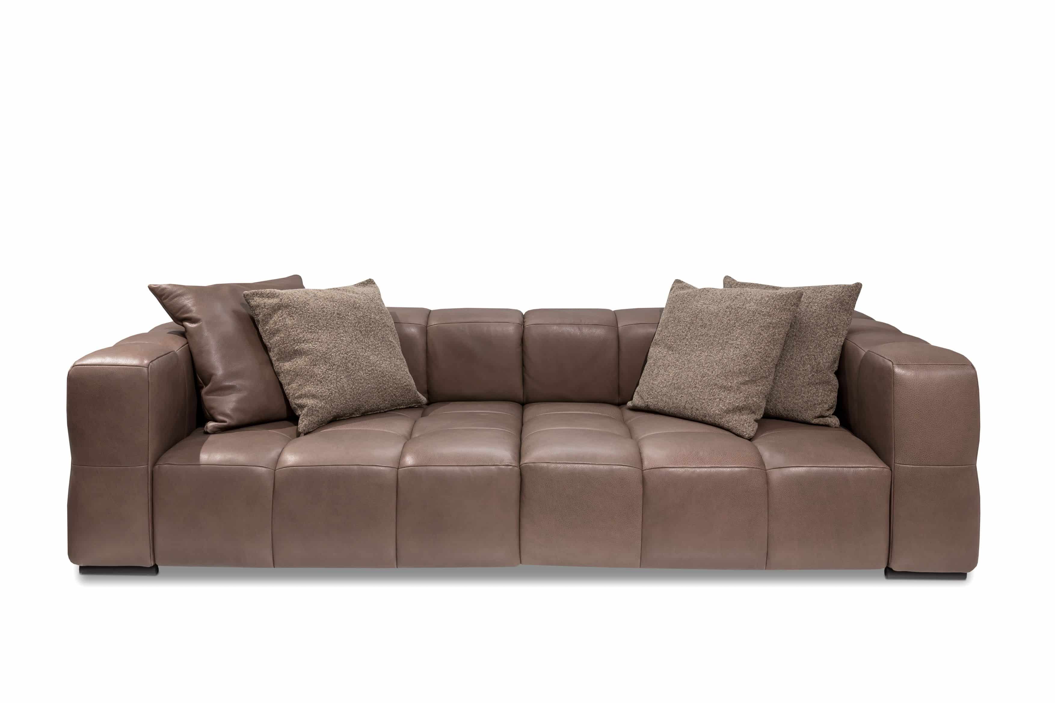 Echtleder Bigsofa Lucy – designwerk Retro-Eleganz mit Sitztiefenverstellung