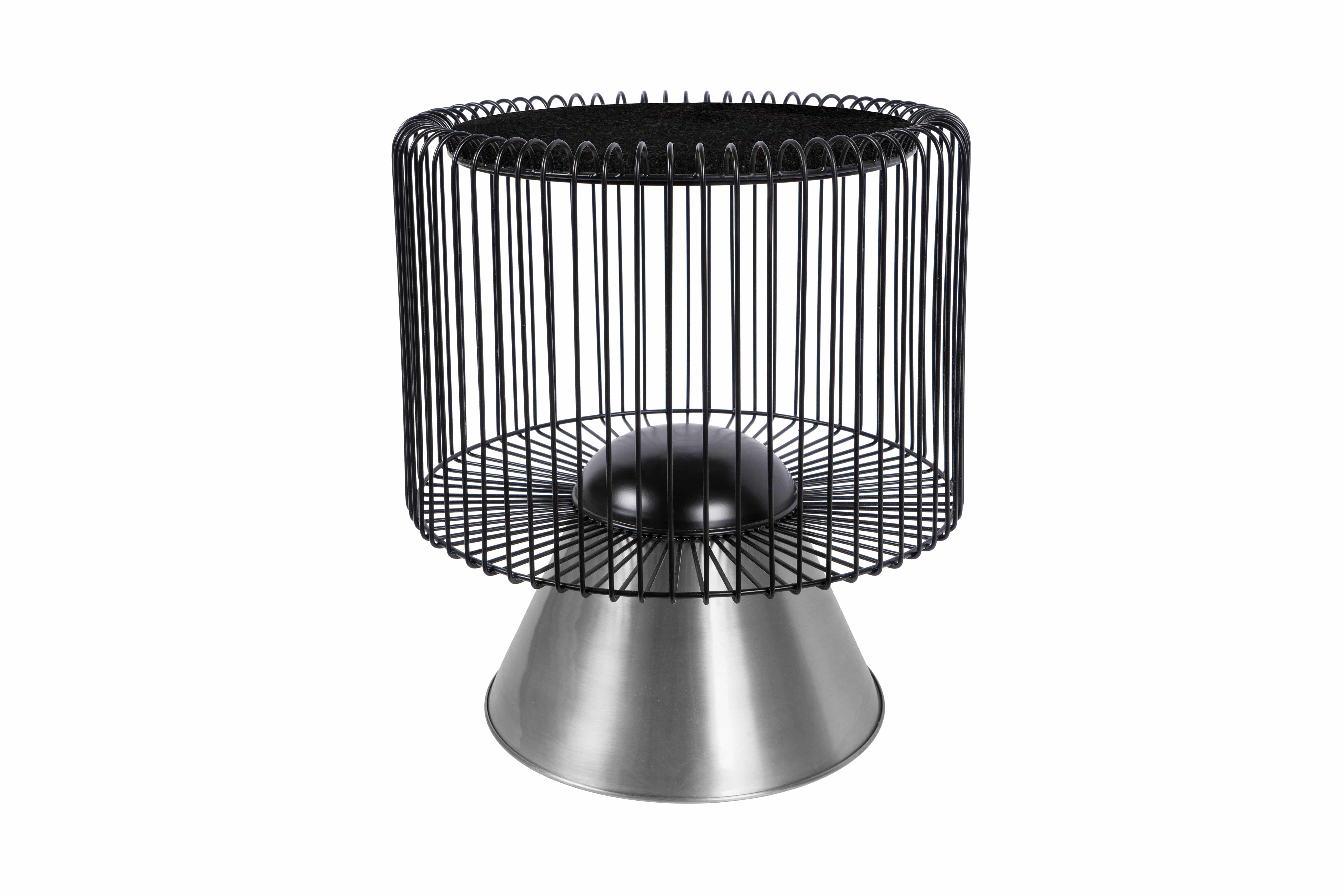 Beistelltisch Malibu 125 Weiß / Schwarz / Silber Beistelltisch Malibu 125 Weiß / Schwarz / Silber