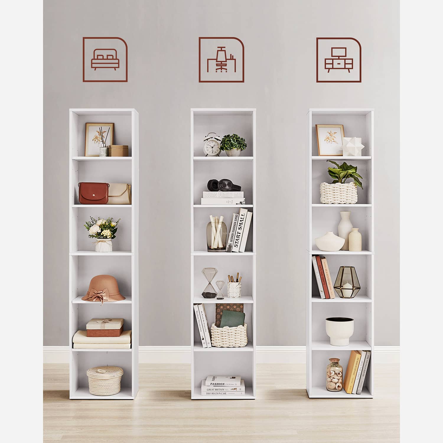 Bücherregal mit 6 Fächern Bücherregal mit 6 Fächern