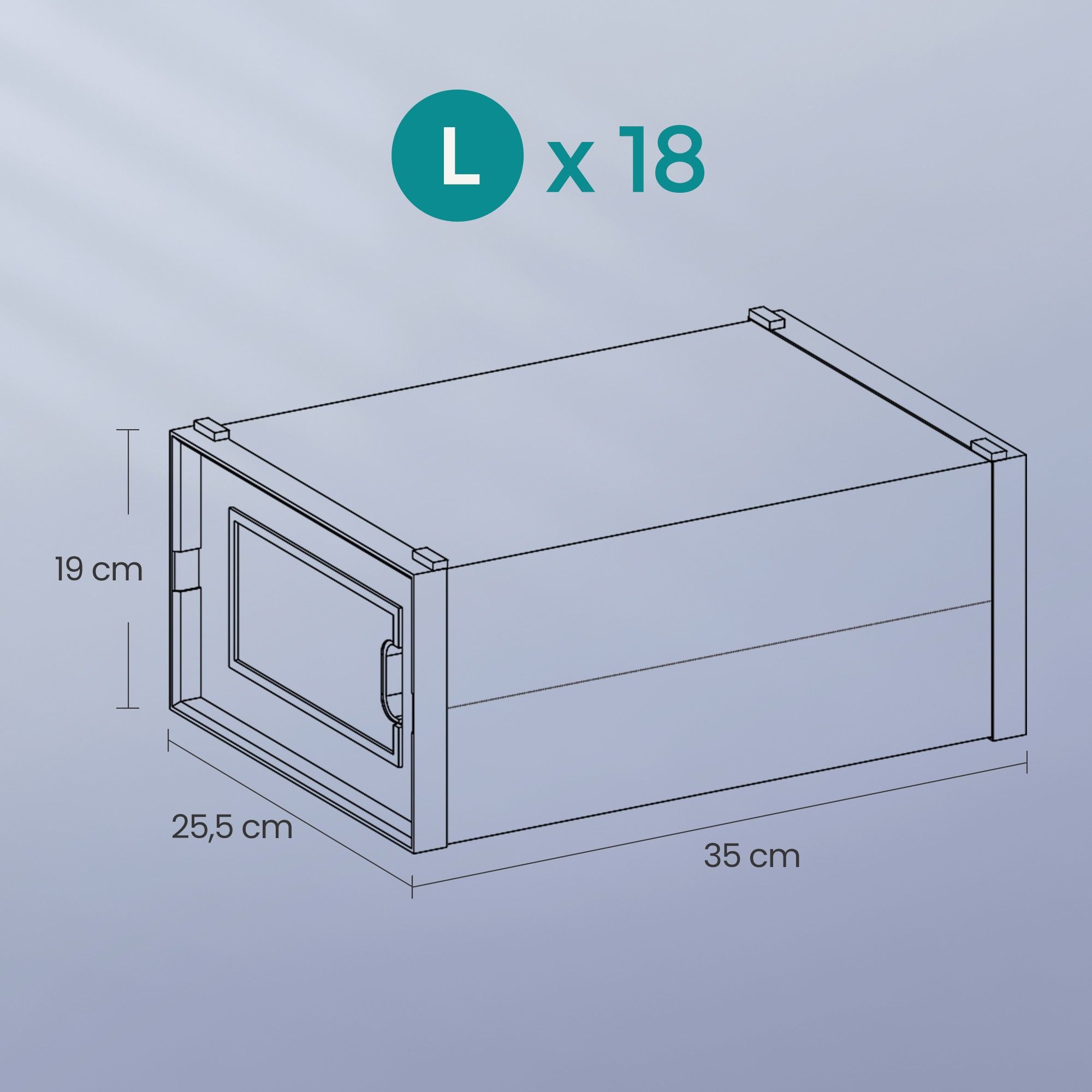 Schuhboxen, 18er Set, Schuh-Organizer aus Kunststoff Schuhboxen, 18er Set, Schuh-Organizer aus Kunststoff