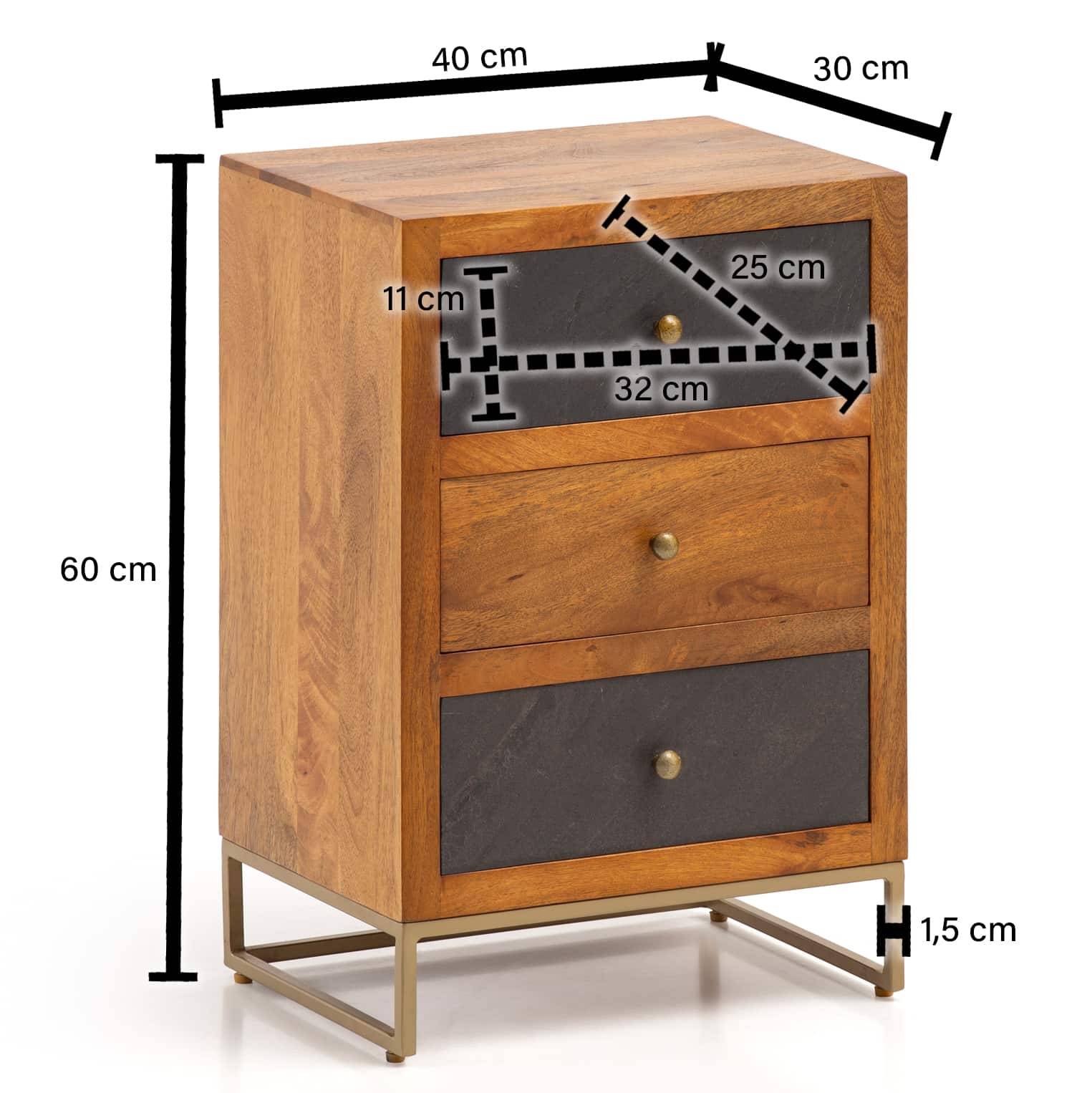 Nachttisch Mango Massivholz / Steinoptik 40x60x30 cm Nachtschrank Boxspringbett Nachttisch Mango Massivholz / Steinoptik 40x60x30 cm Nachtschrank Boxspringbett