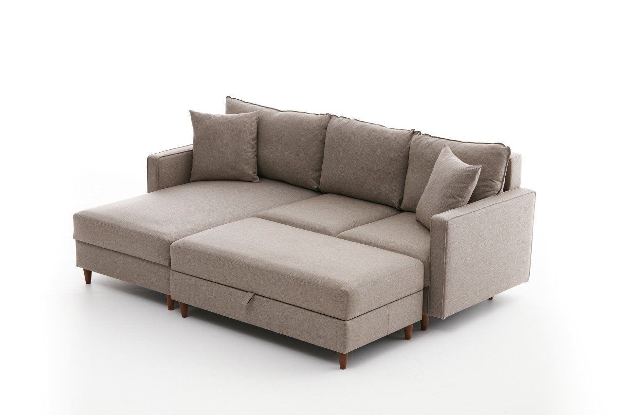 Ecksofa Eva – Skandinavischer Stil inkl. Hocker Ecksofa Eva – Skandinavischer Stil inkl. Hocker