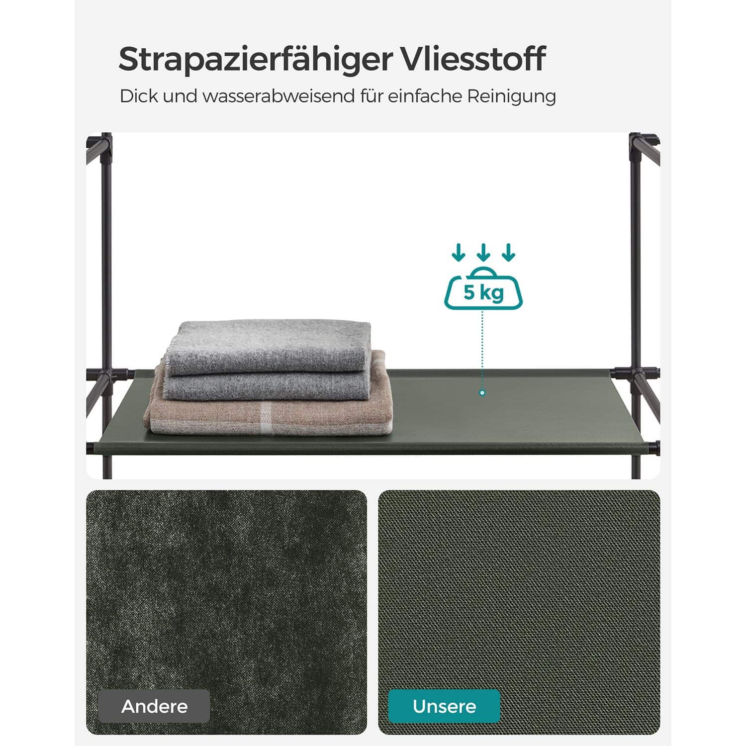 Stoffschrank mit Kleiderstange salbeigrün-LSF003C02 Stoffschrank mit Kleiderstange salbeigrün-LSF003C02