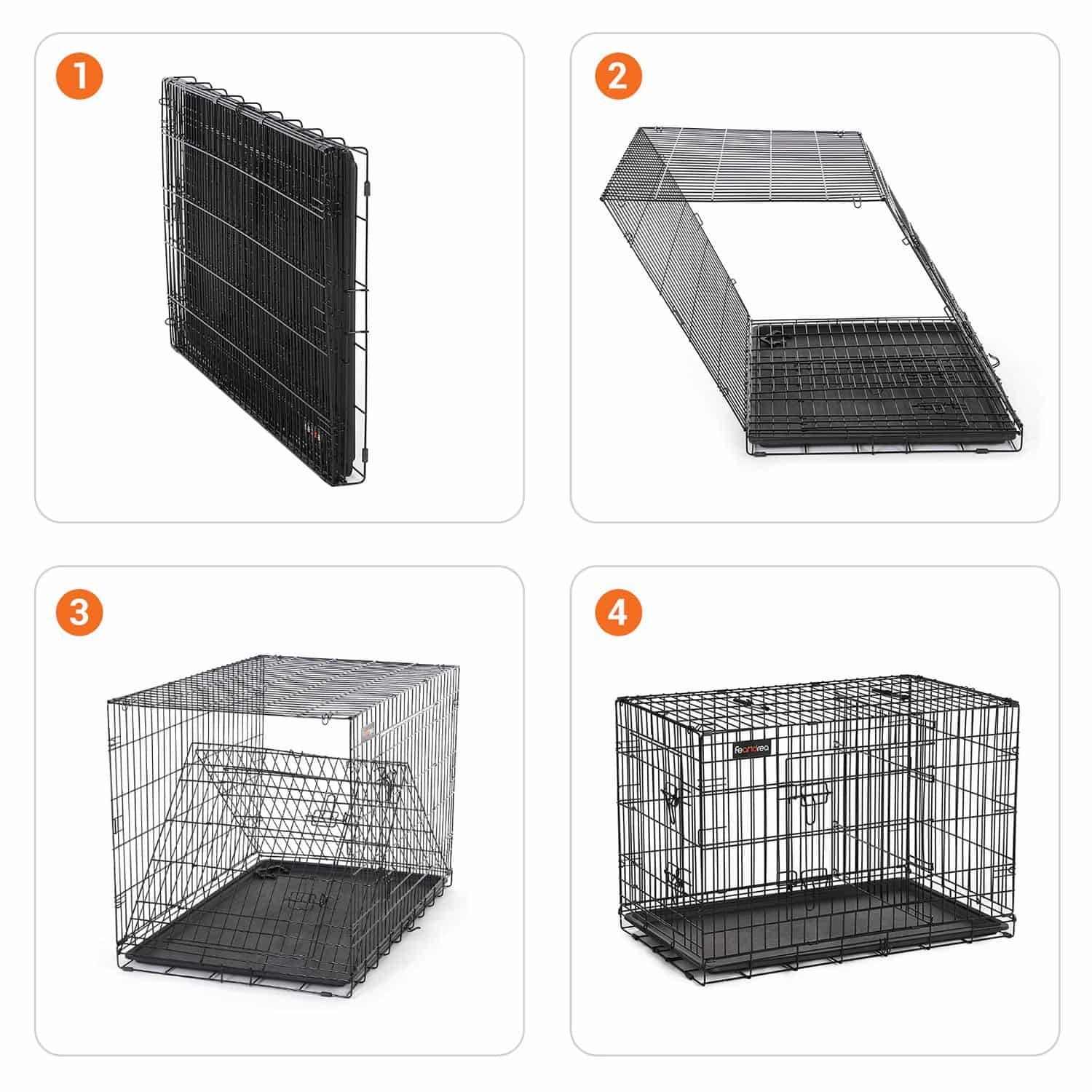 Hundekäfig 107 x 70 x 77,5 cm mit Türen-PPD42BK Hundekäfig 107 x 70 x 77,5 cm mit Türen-PPD42BK