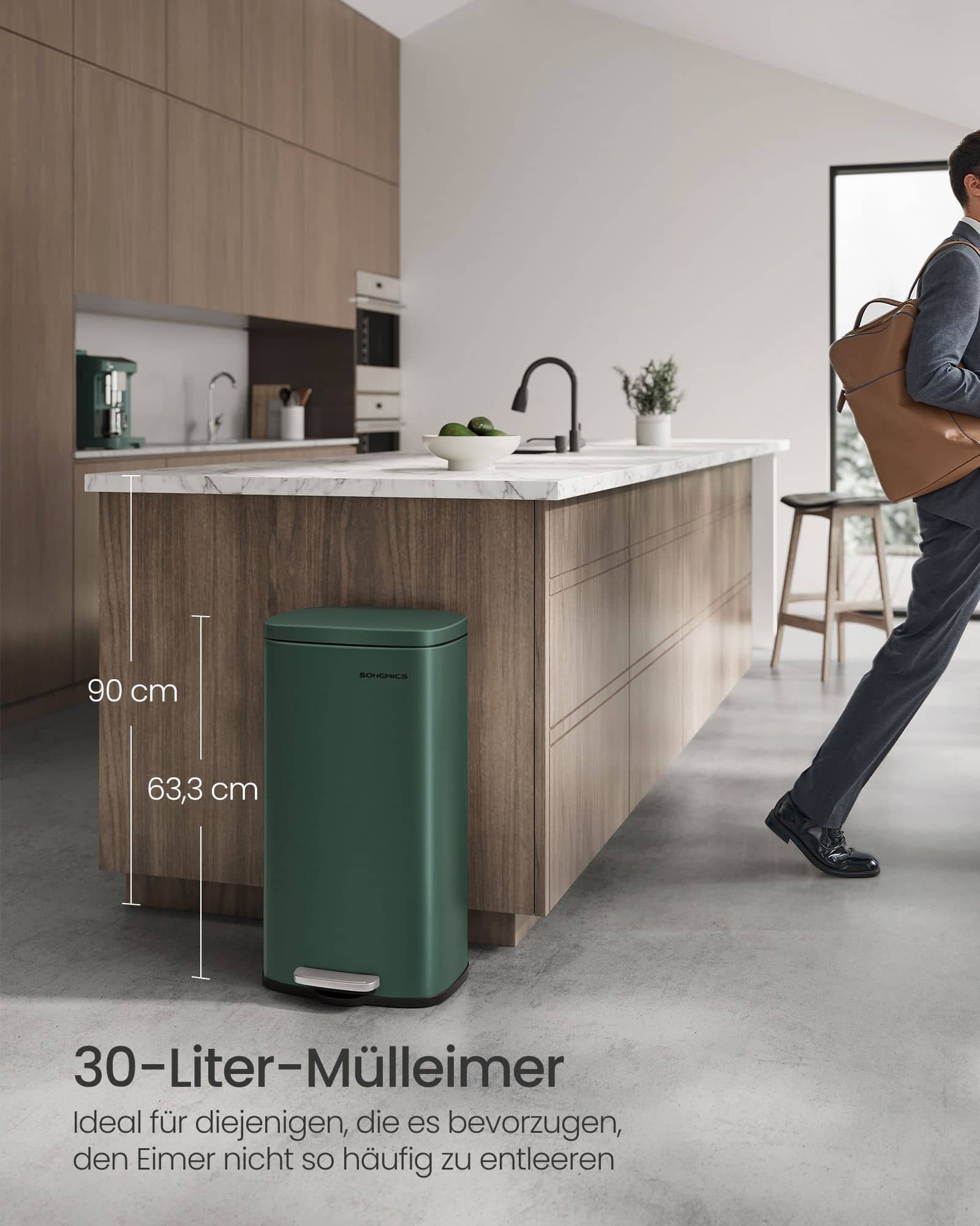 Mülleimer Küche 30 Liter vintagegrün Mülleimer Küche 30 Liter vintagegrün