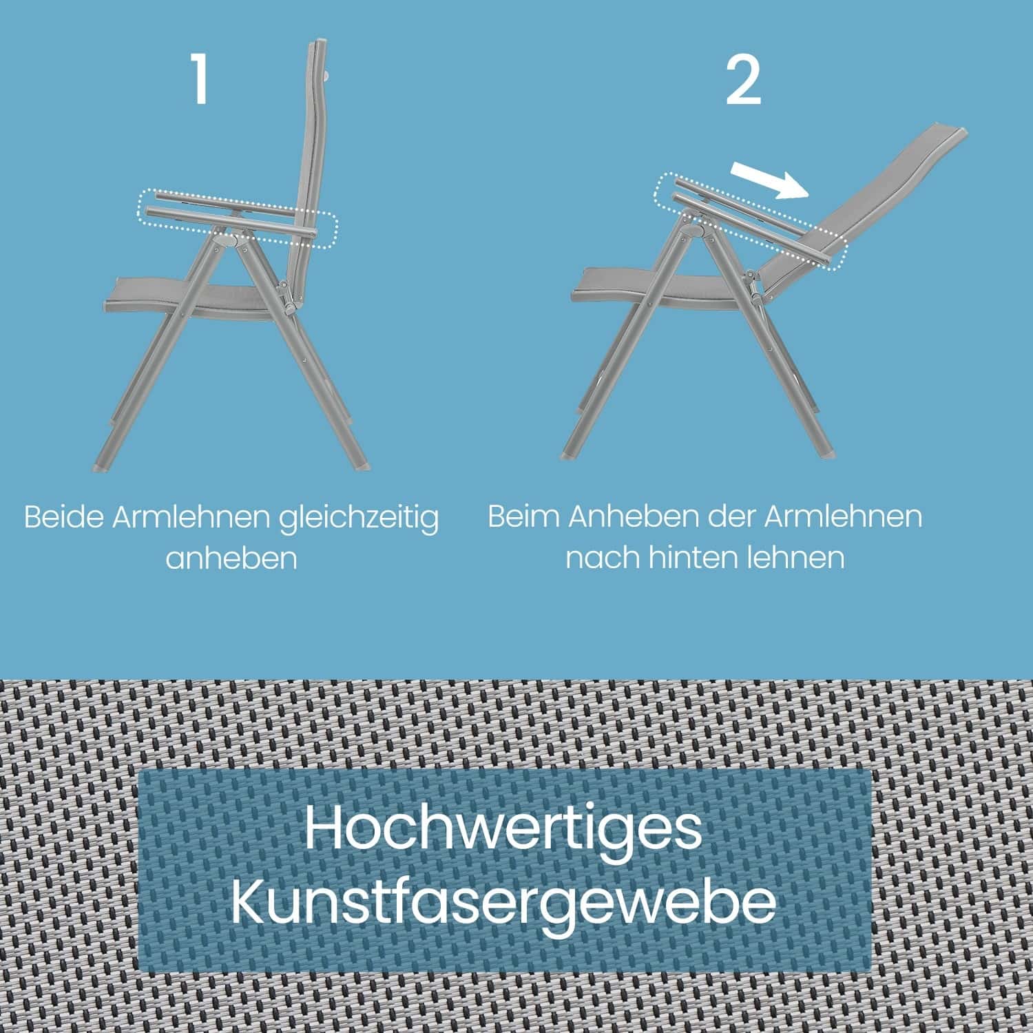 Gartenstühle 2er Set grau