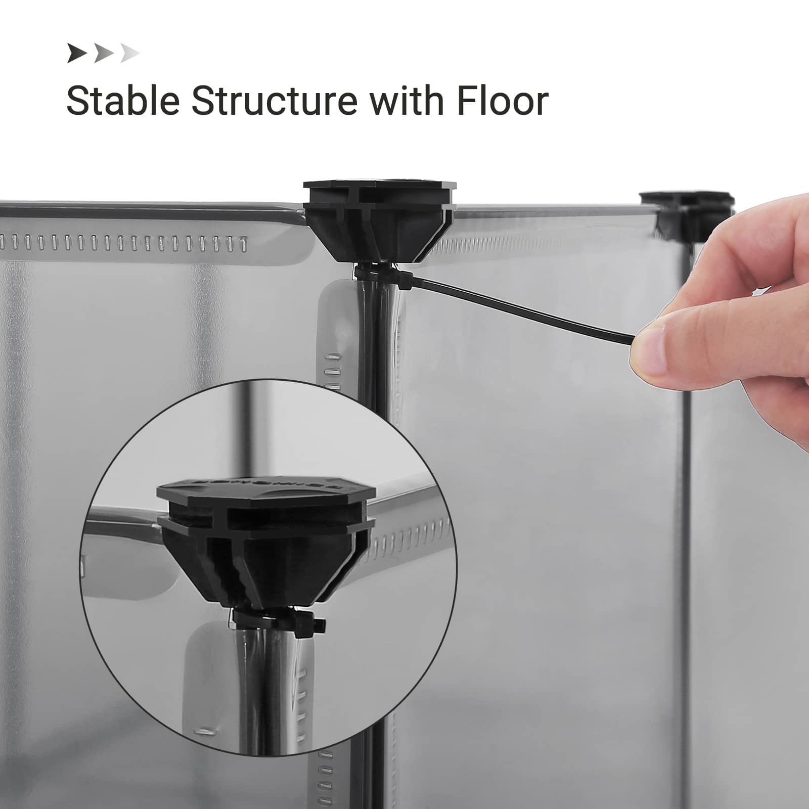 Freigehege aus Kunststoff Grau-LPC002G01