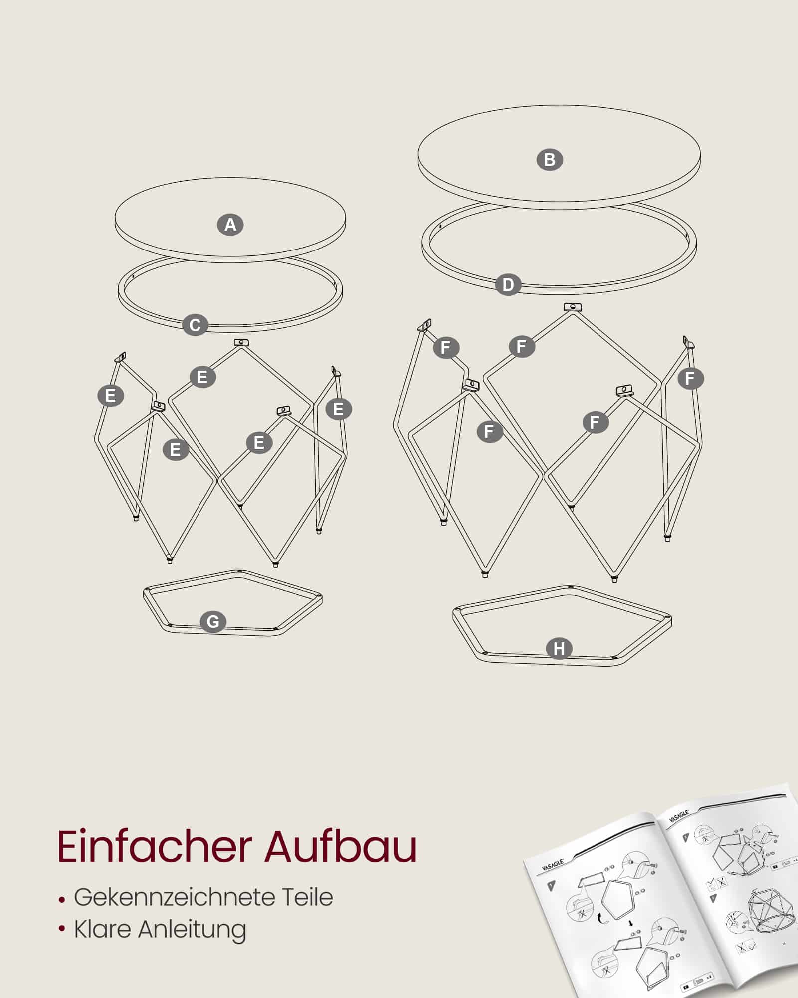 Wohnzimmertisch 2er Set modern schiefergrau-tintenschwarz Wohnzimmertisch 2er Set modern schiefergrau-tintenschwarz