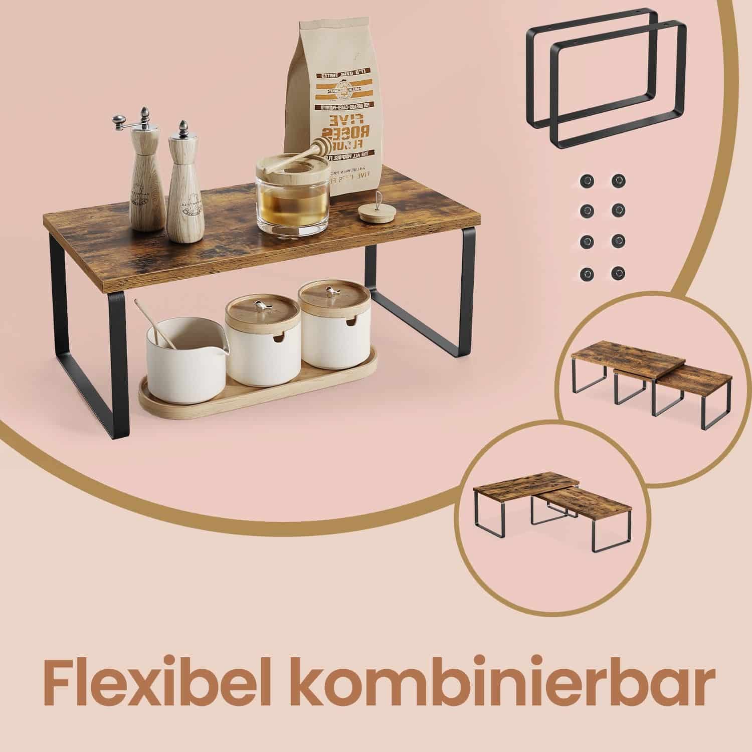 Gewürzregal, 2er Set Küchenregal, Küchenaufbewahrung Gewürzregal, 2er Set Küchenregal, Küchenaufbewahrung