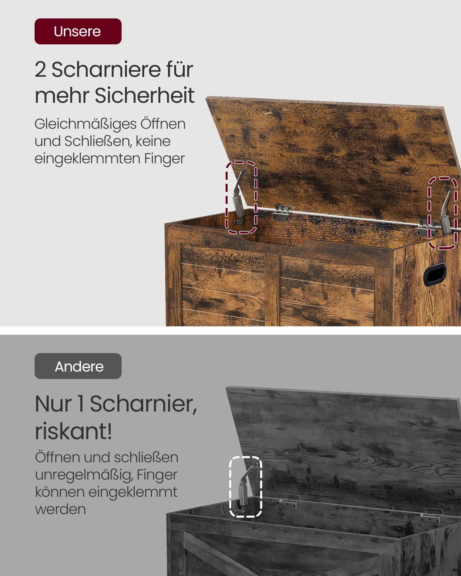 Sitzbank mit Stauraum Vintage-Stil vintagebraun-LSB063T01 Sitzbank mit Stauraum Vintage-Stil vintagebraun-LSB063T01