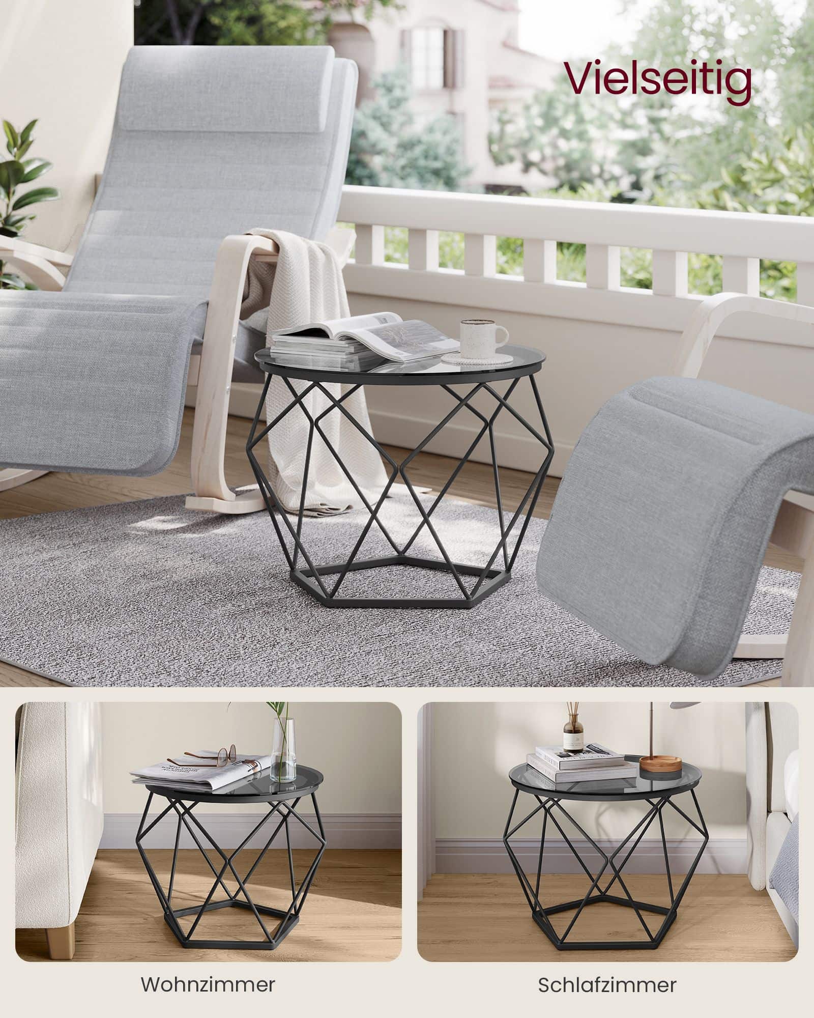 Wohnzimmertisch 2er Set modern schiefergrau-tintenschwarz Wohnzimmertisch 2er Set modern schiefergrau-tintenschwarz