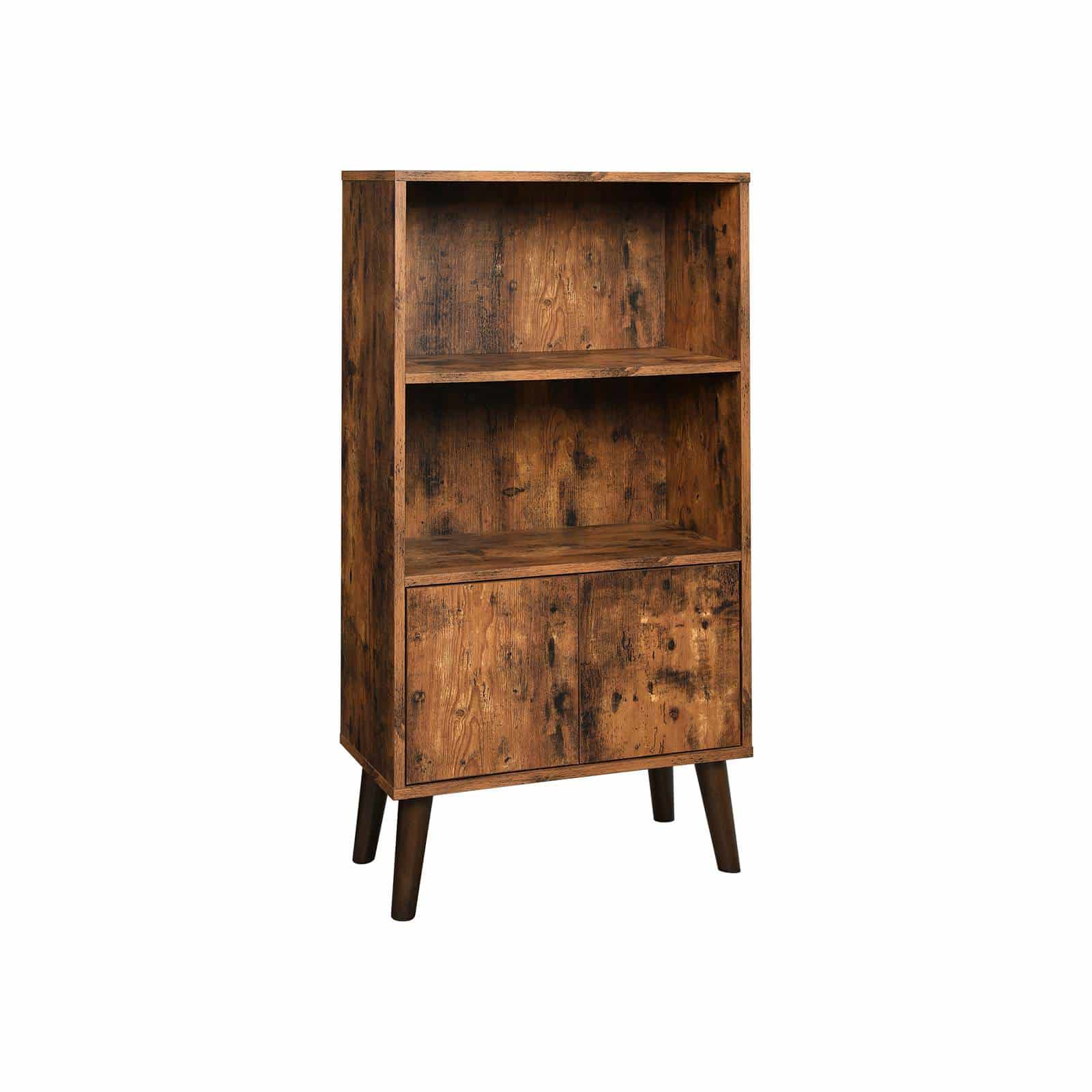 Retro-Buecherregal-mit-Schrank-LBC09BX-1HGLo2Rl3am7tK Retro Bücherschrank mit Türen 60 x 30 x 120 cm