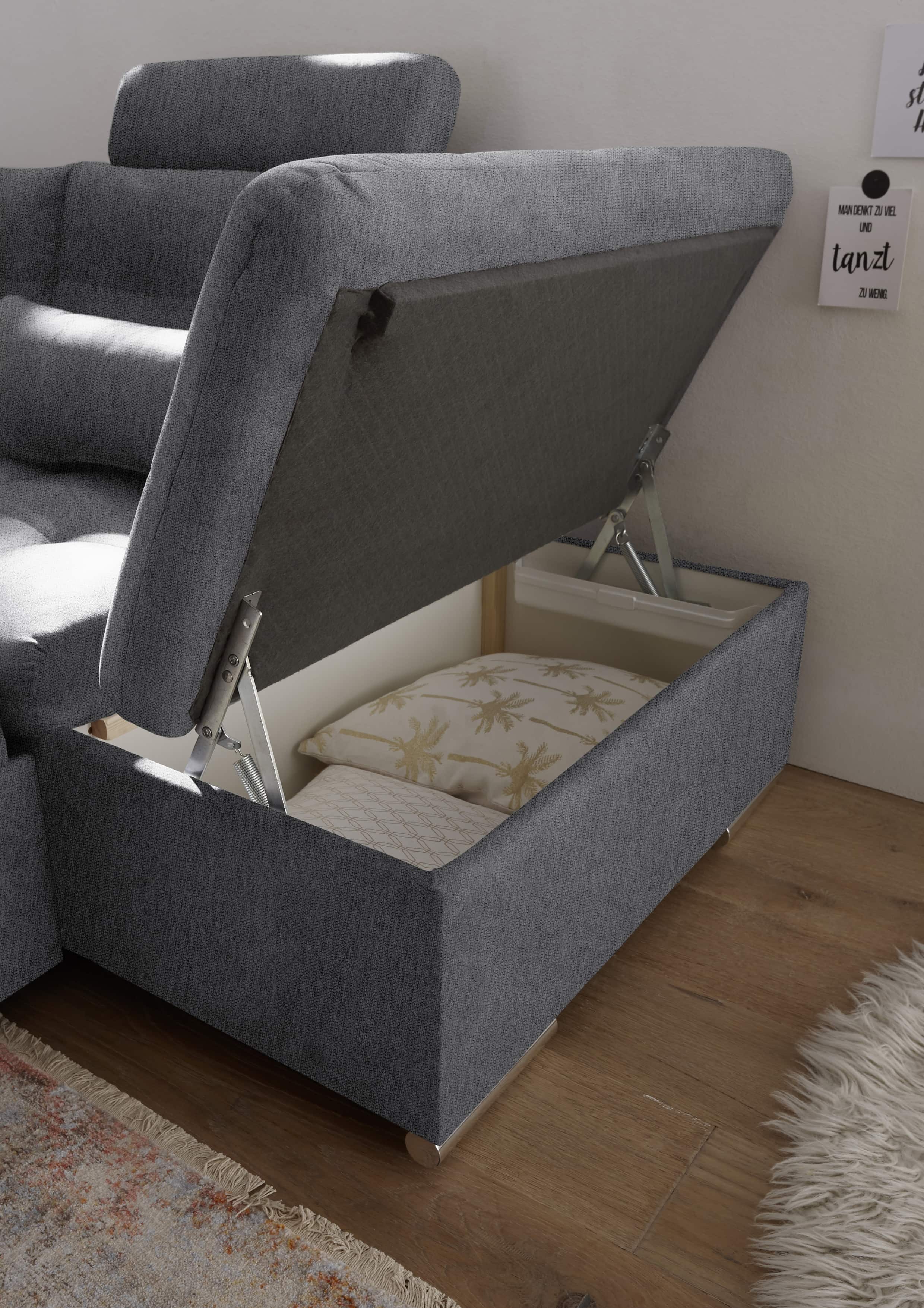 Sofa U-Form mit Schlaffunktion und Bettkasten - Anthrazit - Medan XXL Sofa U-Form mit Schlaffunktion und Bettkasten - Anthrazit - Medan XXL