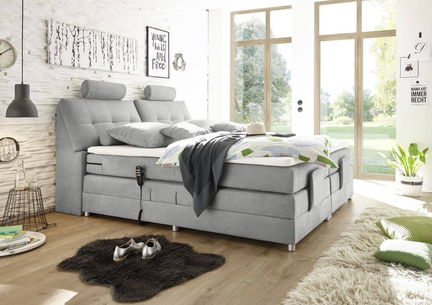 Boxspringbett Palermo Mikrofaser Soro mit Motor & Stauraum Boxspringbett Palermo Mikrofaser Soro mit Motor & Stauraum