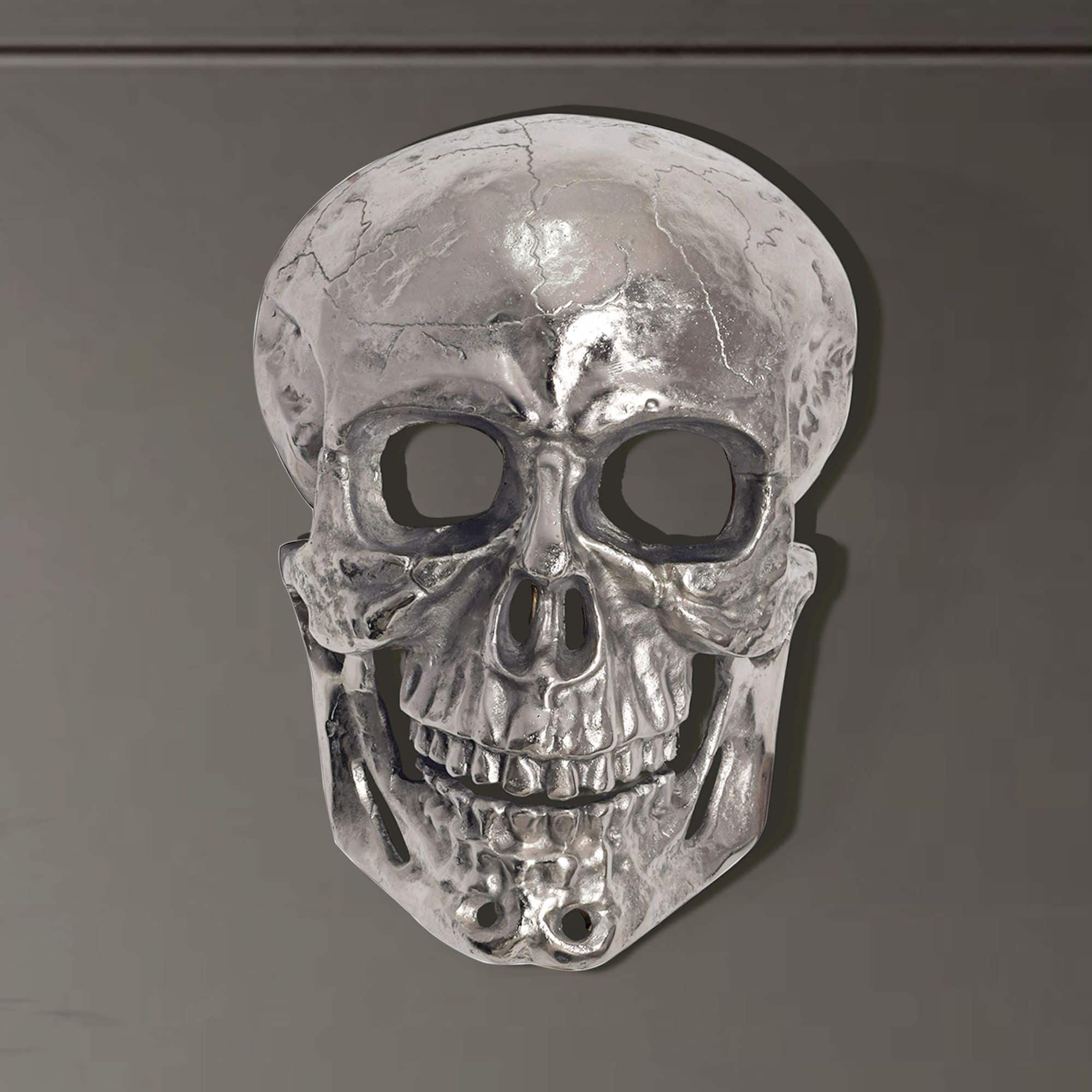 Wanddeko Totenkopf Aluminium Silber 41 cm Schädel Groß Wanddeko Totenkopf Aluminium Silber 41 cm Schädel Groß