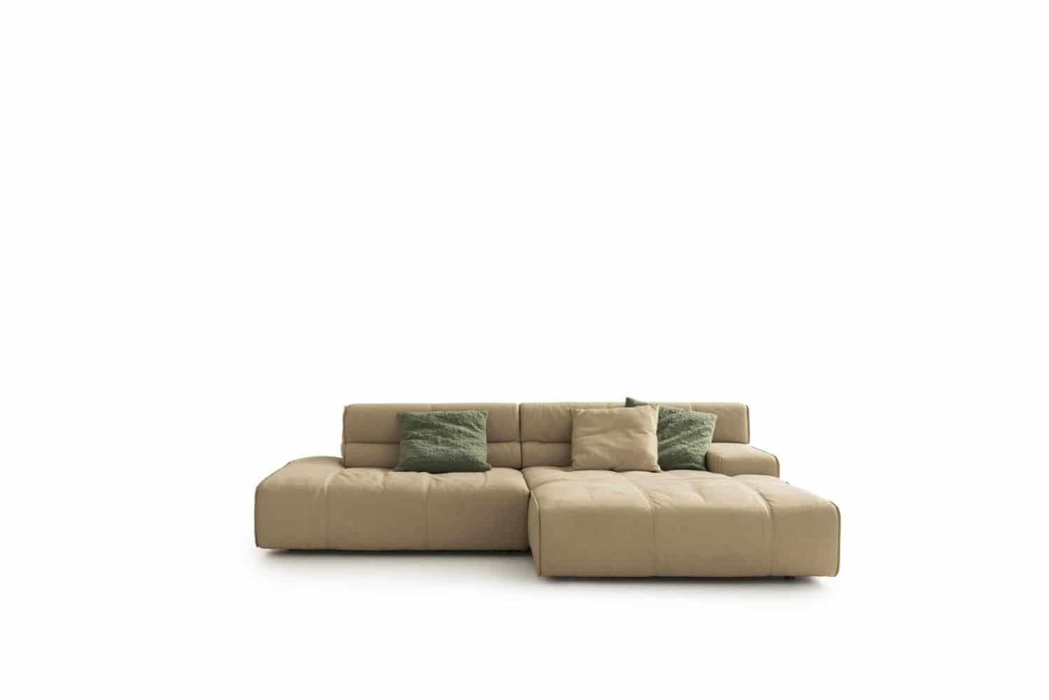 Echtleder Ecksofa Colosseo von designwerk mit Sitztiefenverstellung