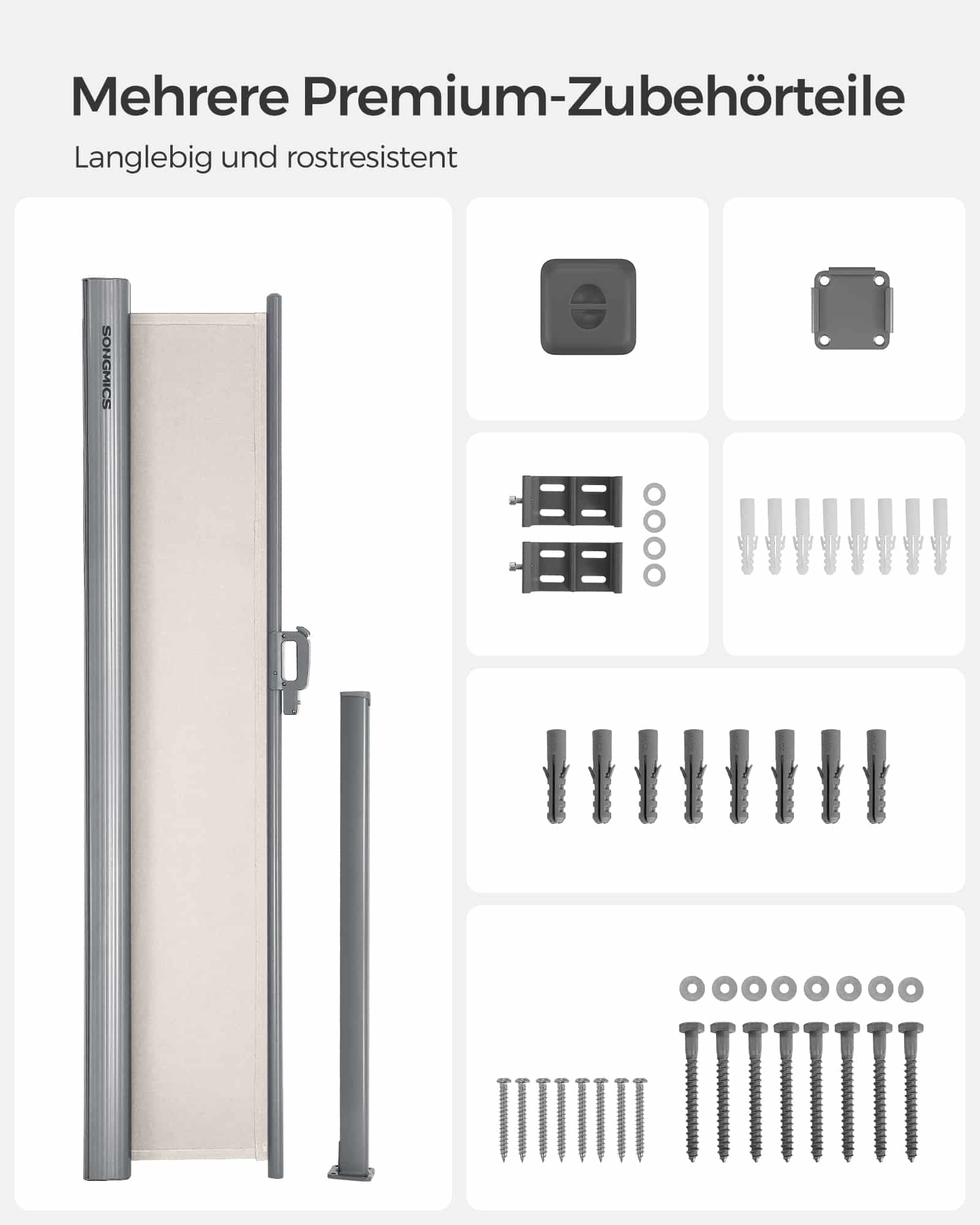 Seitenmarkise 180 x 350 cm Beige-B34GSA185E Seitenmarkise 180 x 350 cm Beige-B34GSA185E