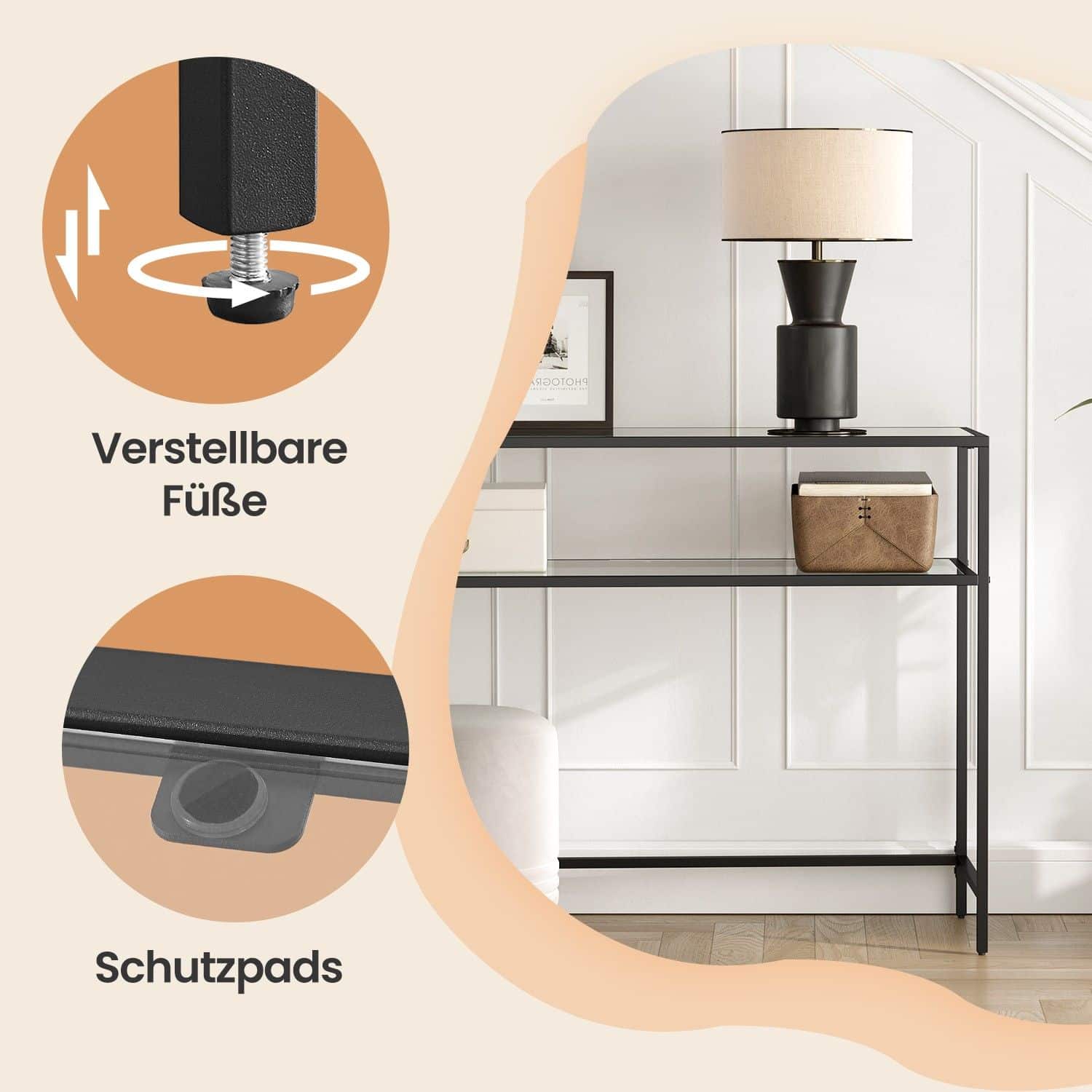Konsolentisch mit 2 Ebenen, Eingangstisch, Sofaspitze Konsolentisch mit 2 Ebenen, Eingangstisch, Sofaspitze