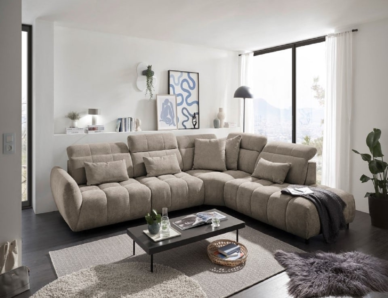 Sofa Franklin von ED Exciting Design – Modernes Sofa mit Mikrofaserbezug, Nosagfederung und 5-fach verstellbaren Kopflehnen