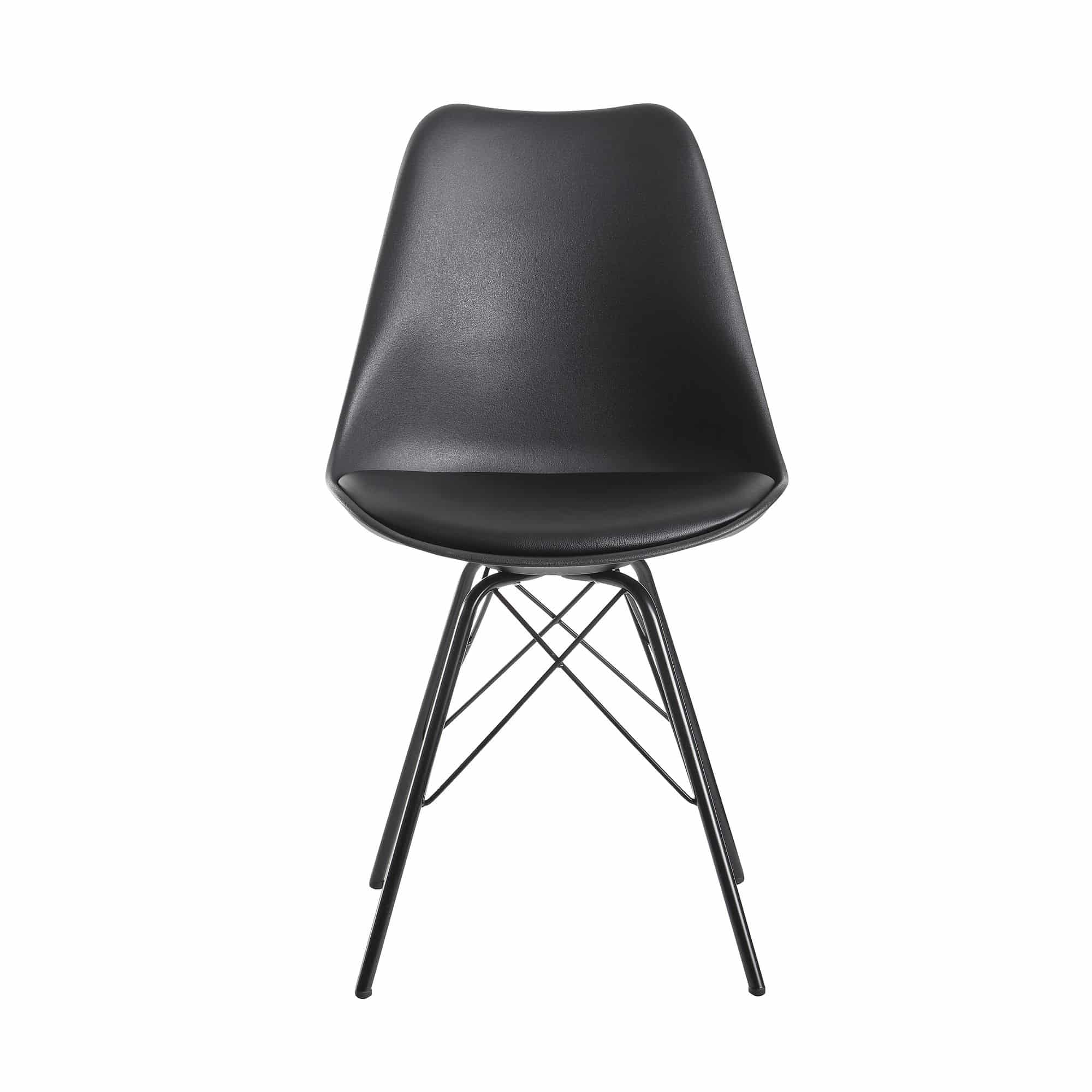 Esszimmerstuhl 2er Set Schwarz Küchenstuhl Kunststoff Skandinavisches Design Esszimmerstuhl 2er Set Schwarz Küchenstuhl Kunststoff Skandinavisches Design