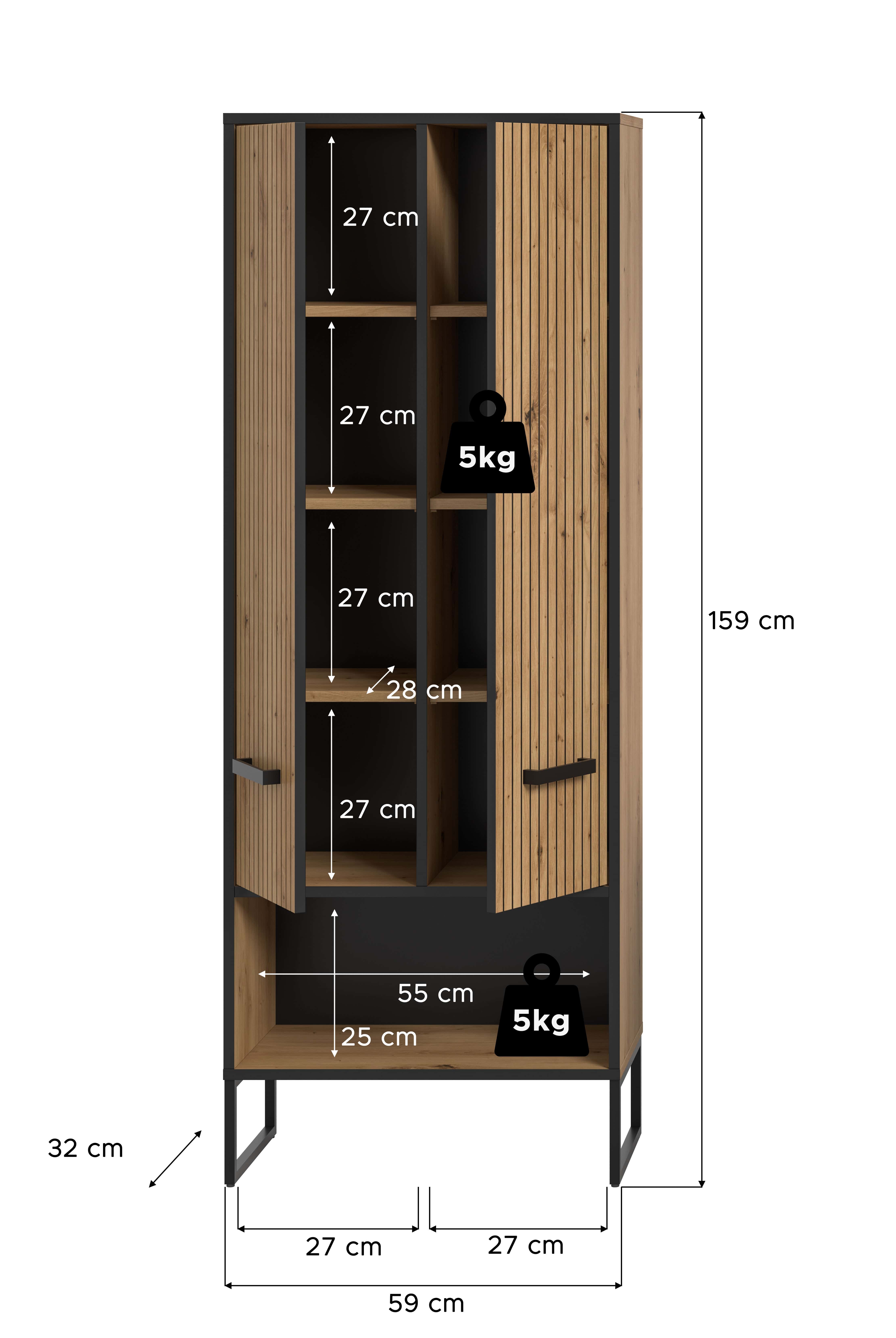 Bagno Hochschrank breit