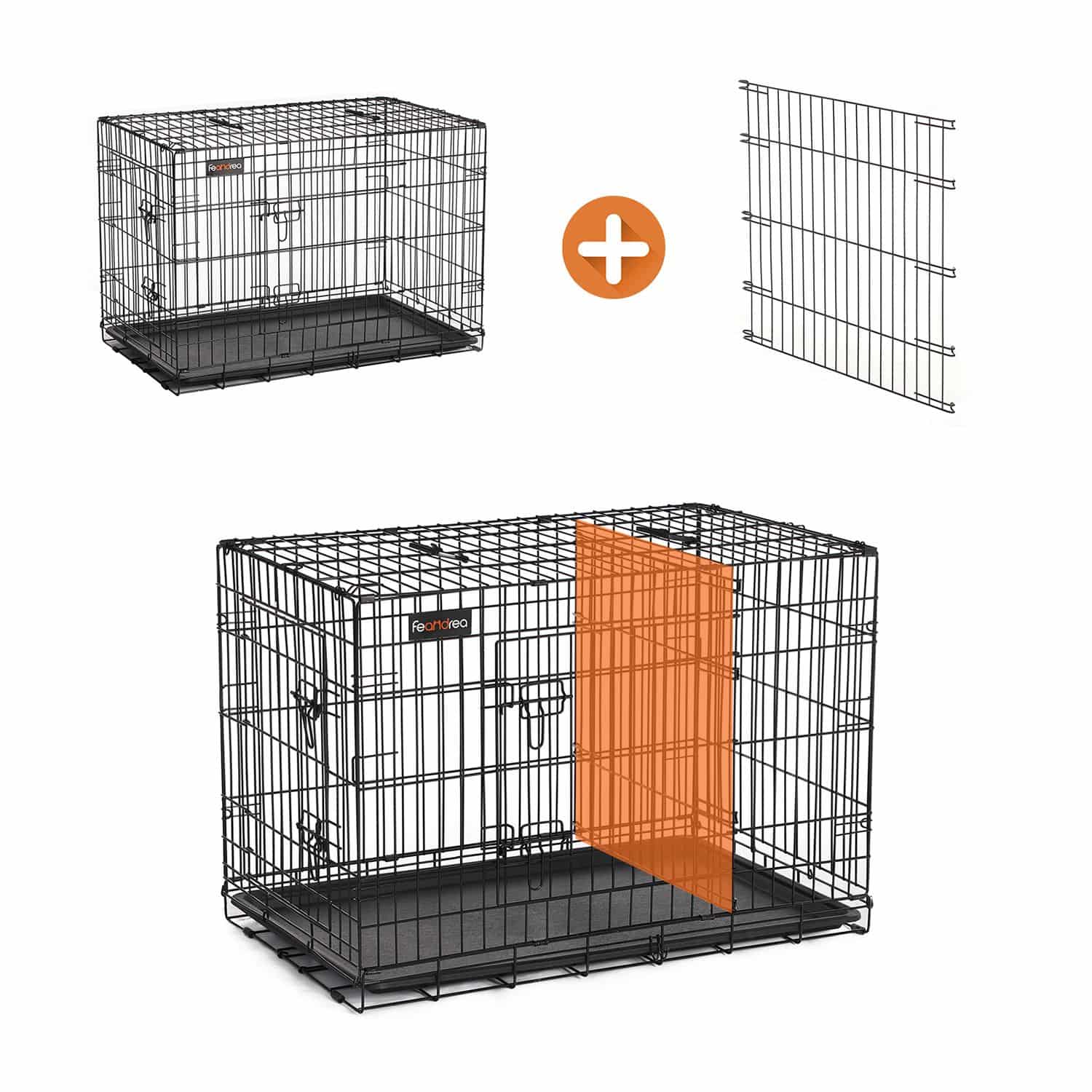 Hundekäfig 107 x 70 x 77,5 cm mit Türen-PPD42BK Hundekäfig 107 x 70 x 77,5 cm mit Türen-PPD42BK