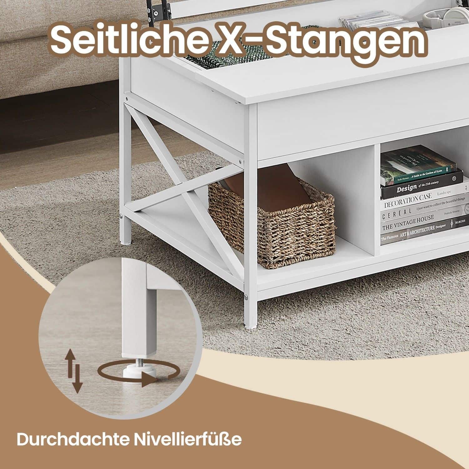 Couchtisch, höhenverstellbare Tischplatte, Kaffeetisch