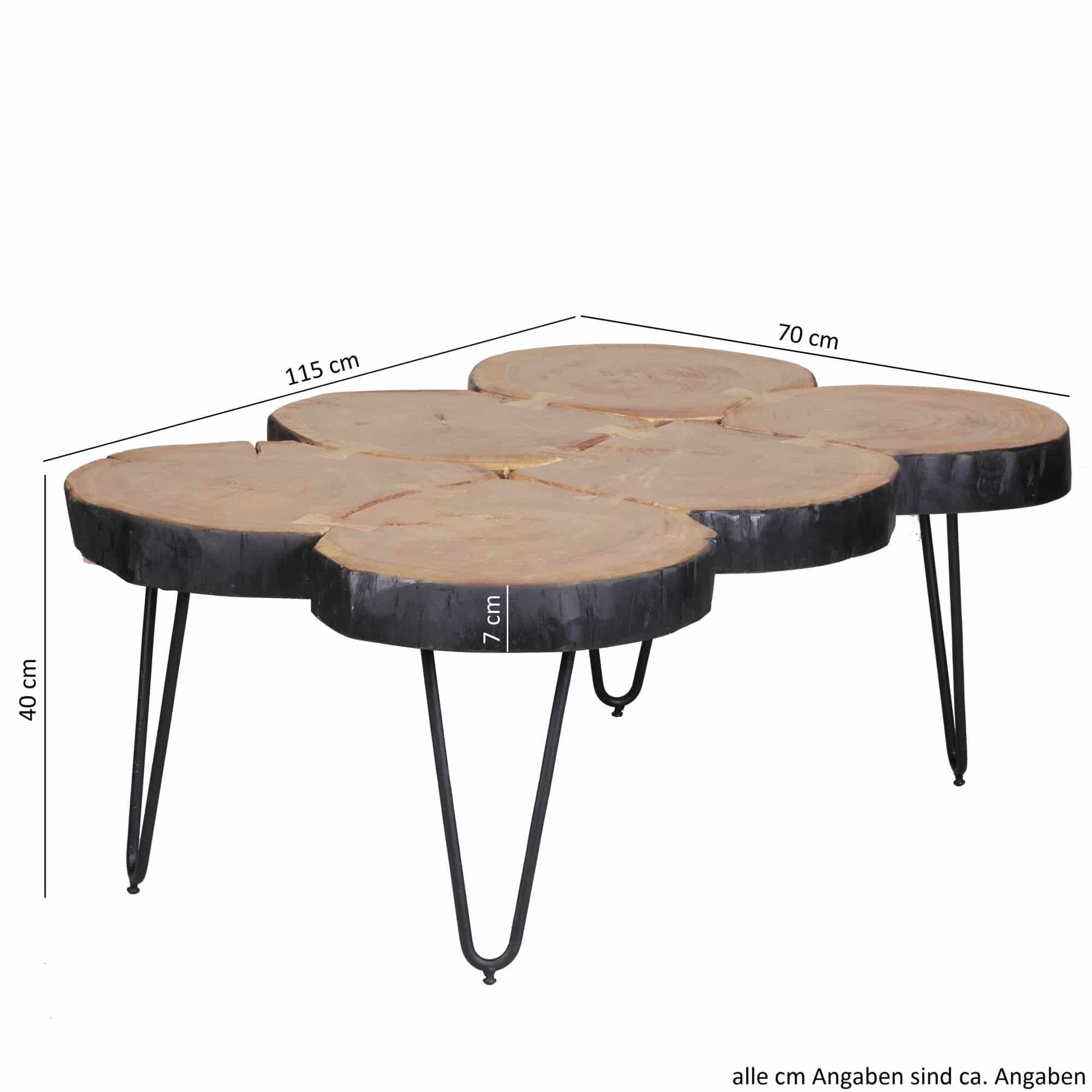 Couchtisch BAGLI Massiv-Holz Akazie 115 cm breit Wohnzimmer-Tisch Design Metallbeine Landhaus-Stil Beistelltisch Couchtisch BAGLI Massiv-Holz Akazie 115 cm breit Wohnzimmer-Tisch Design Metallbeine Landhaus-Stil Beistelltisch