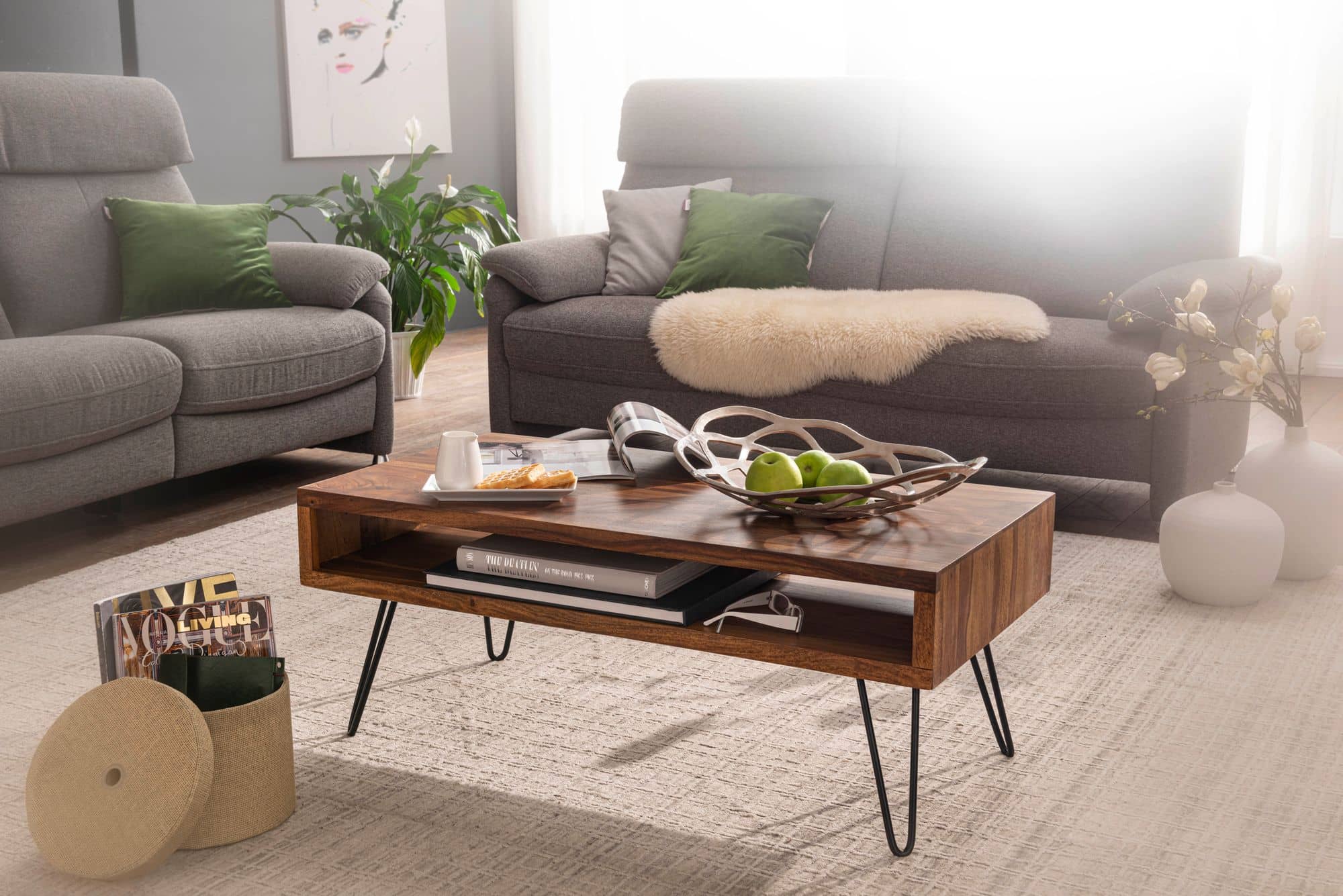 52018-WOHNLING-Couchtisch-Sheesham-100x50x40-cm-WL5-969-WL5-969_2 Couchtisch 100x40x50 cm Sheesham Massivholz / Metall Sofatisch
